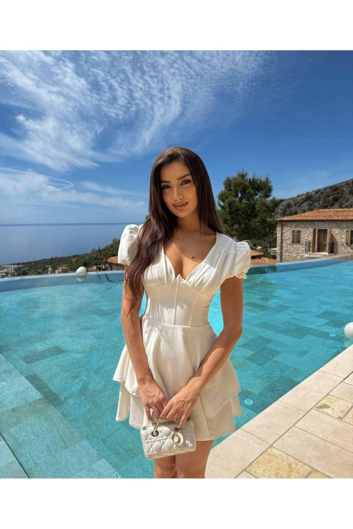RAWEA FASHİON KADIN BEL ÇİZGİ DETAYLI ELBİSE