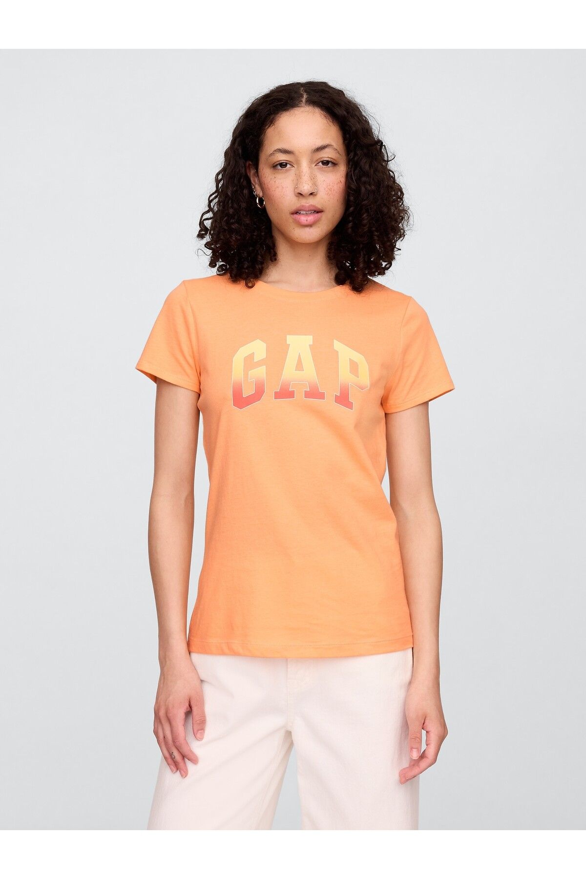 GAP Kadın Turuncu Gap Logo T-Shirt