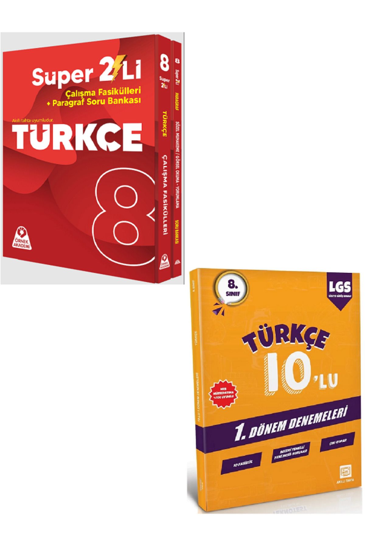 Efsane Yayınları 8.Sınıf Örnek Akademi Türkçe Süper 2'Li + 8.Sınıf 10'Lu Türkçe Denemeleri HEDİYE / 3 KİTAP