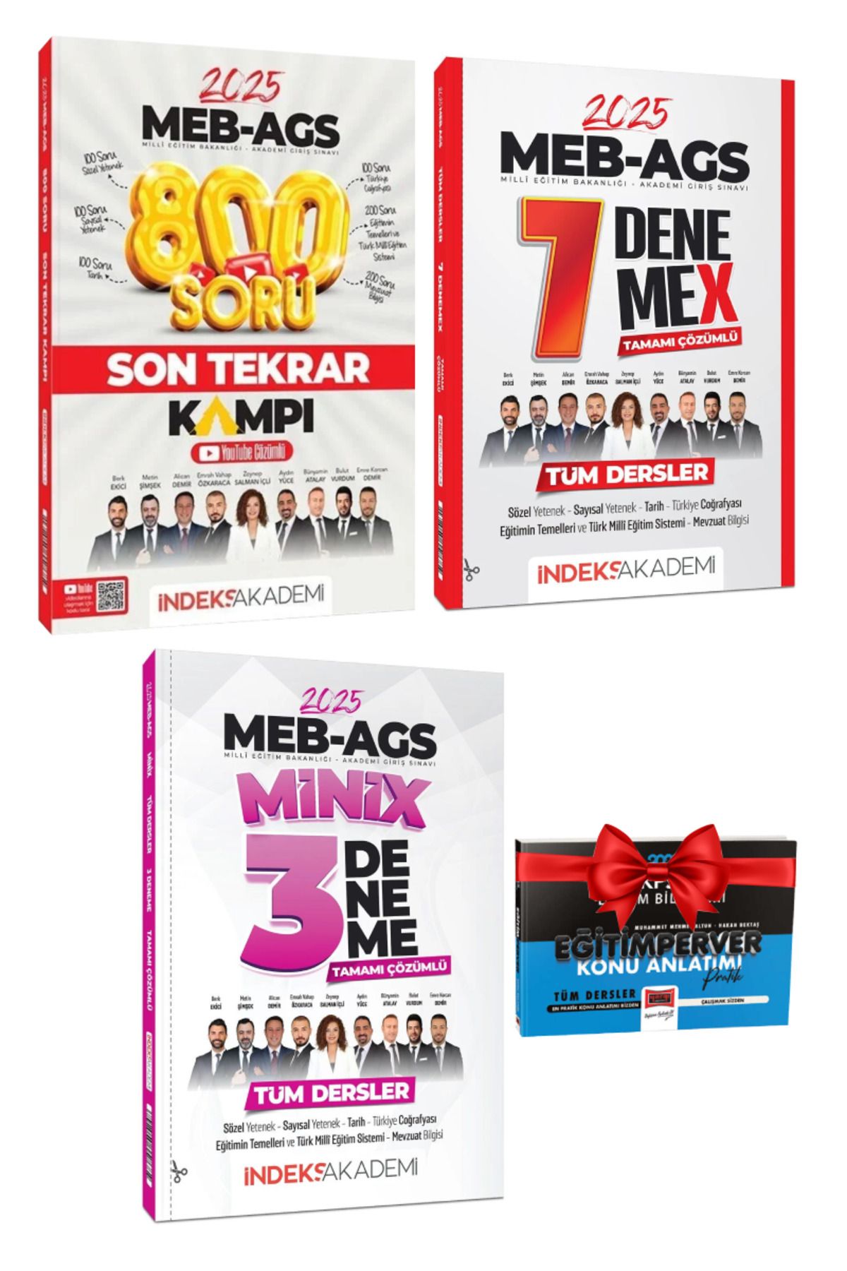 İndeks Akademi 2025 MEB AGS 800 Soru Son Tekrar Kampı+ 7 Denemex+ Minix 3 Deneme+ Hediye