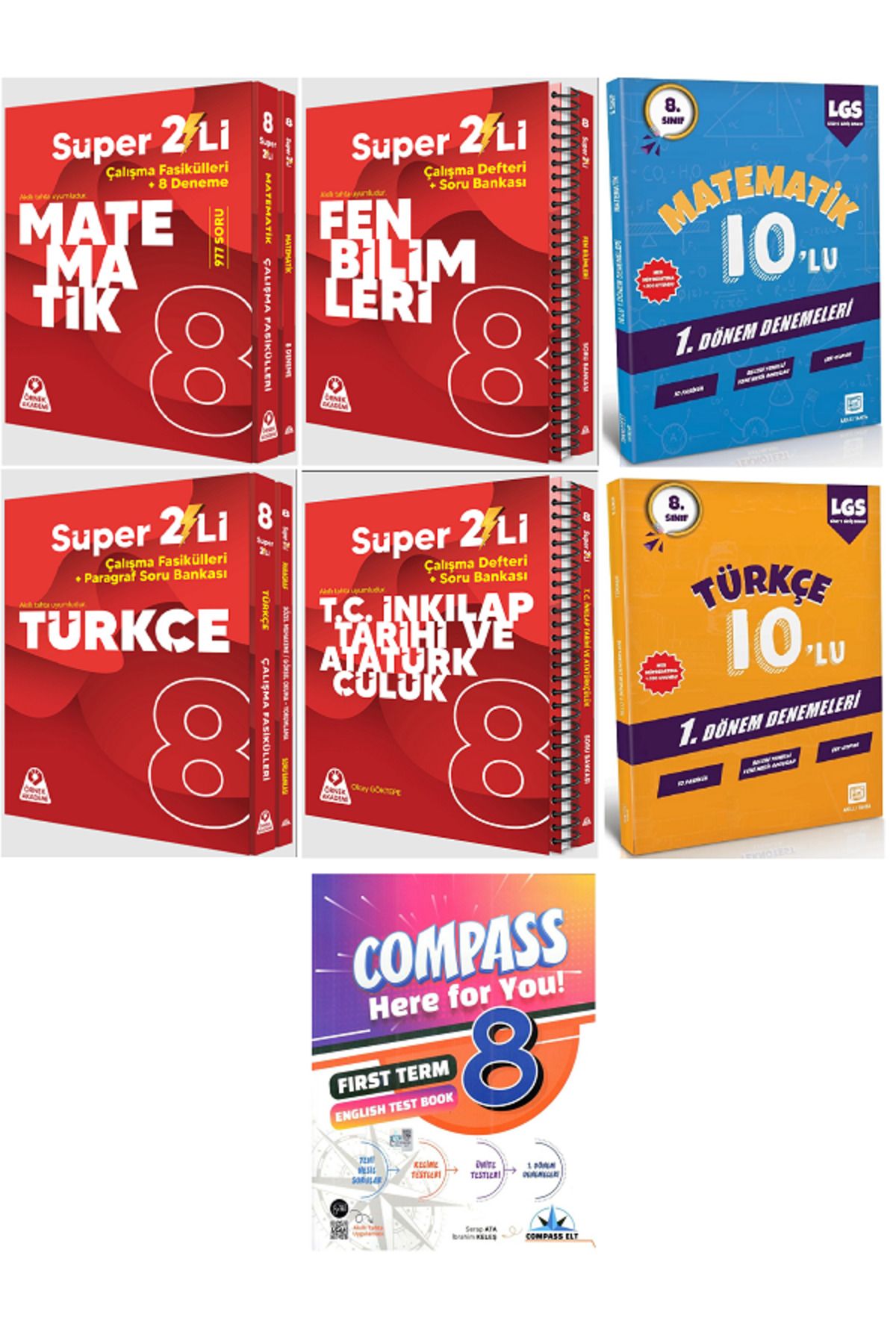 Efsane Yayınları 8.Sınıf Örnek Akademi Süper 2'Li SETLER + Matematik + Türkçe + İngilizce HEDİYE / 11 KİTAP