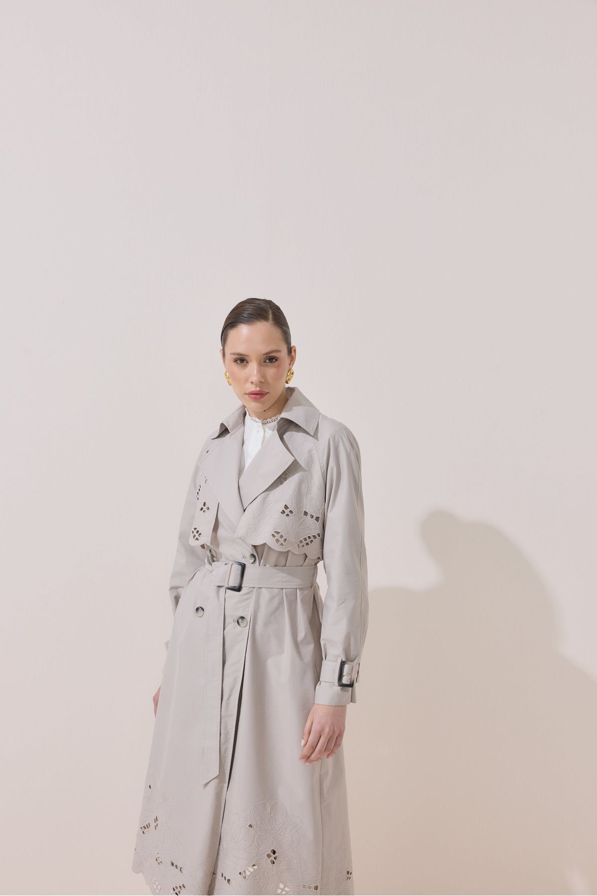 NUR KALAY COLLECTION NAKIŞLI PREMİUM TRENÇKOT
