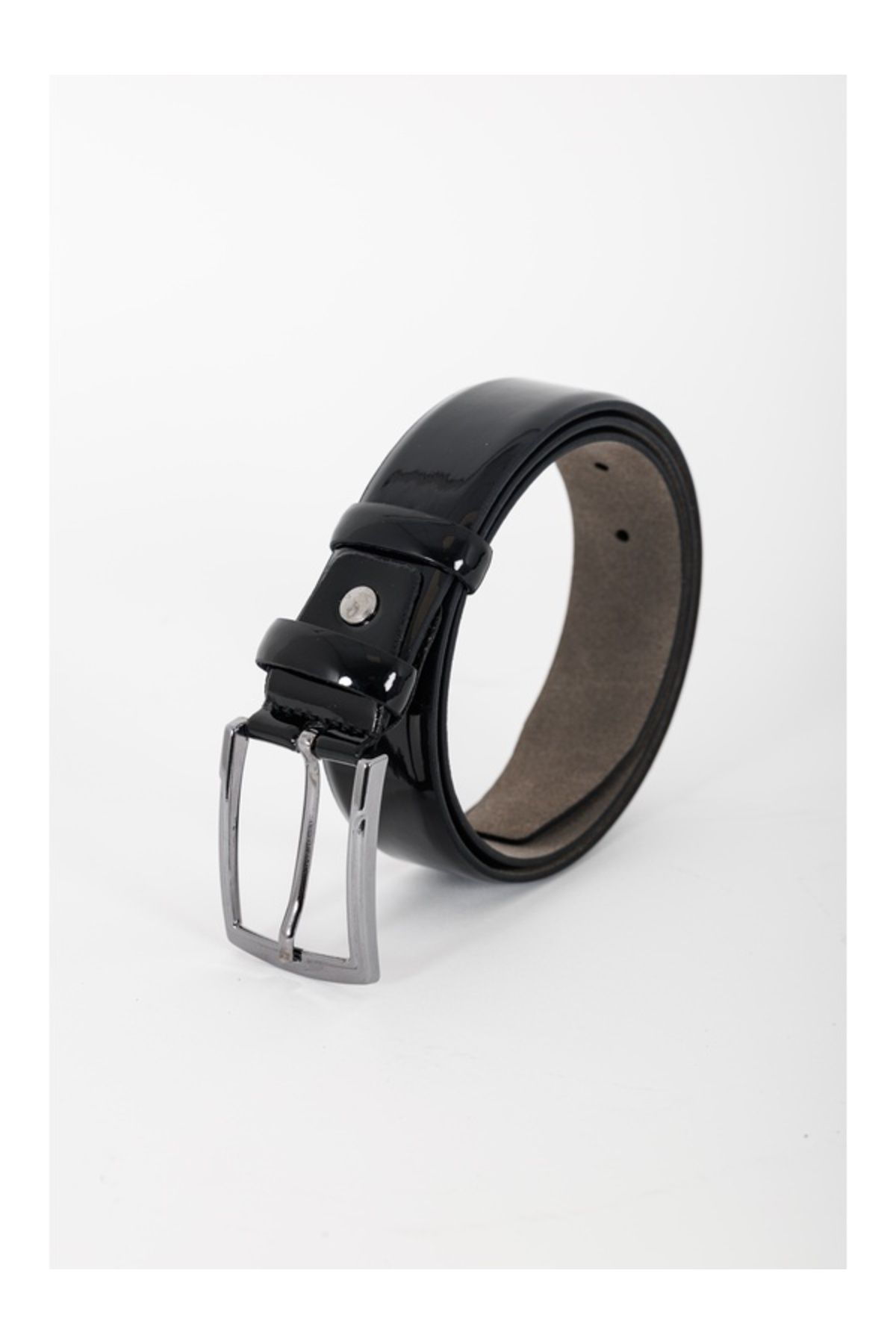 HSKBelt GlossBelt Suni Deri Klasik Rugan Kemer