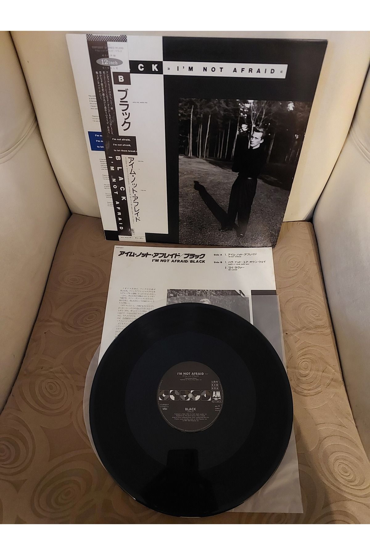 Plakperest Black – I’m Not Afraid - 1988 Japonya Basım Maxi 45 Lik Plak -Obi’li