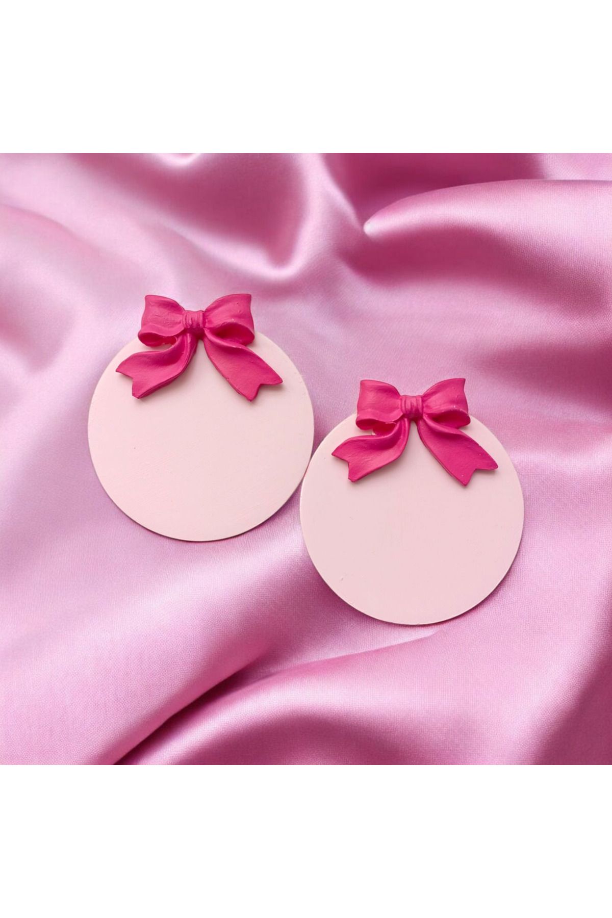 Season to Shine Fiyonk Detaylı Pembe 2'li Set Seramik Bardak Altlığı/Obje