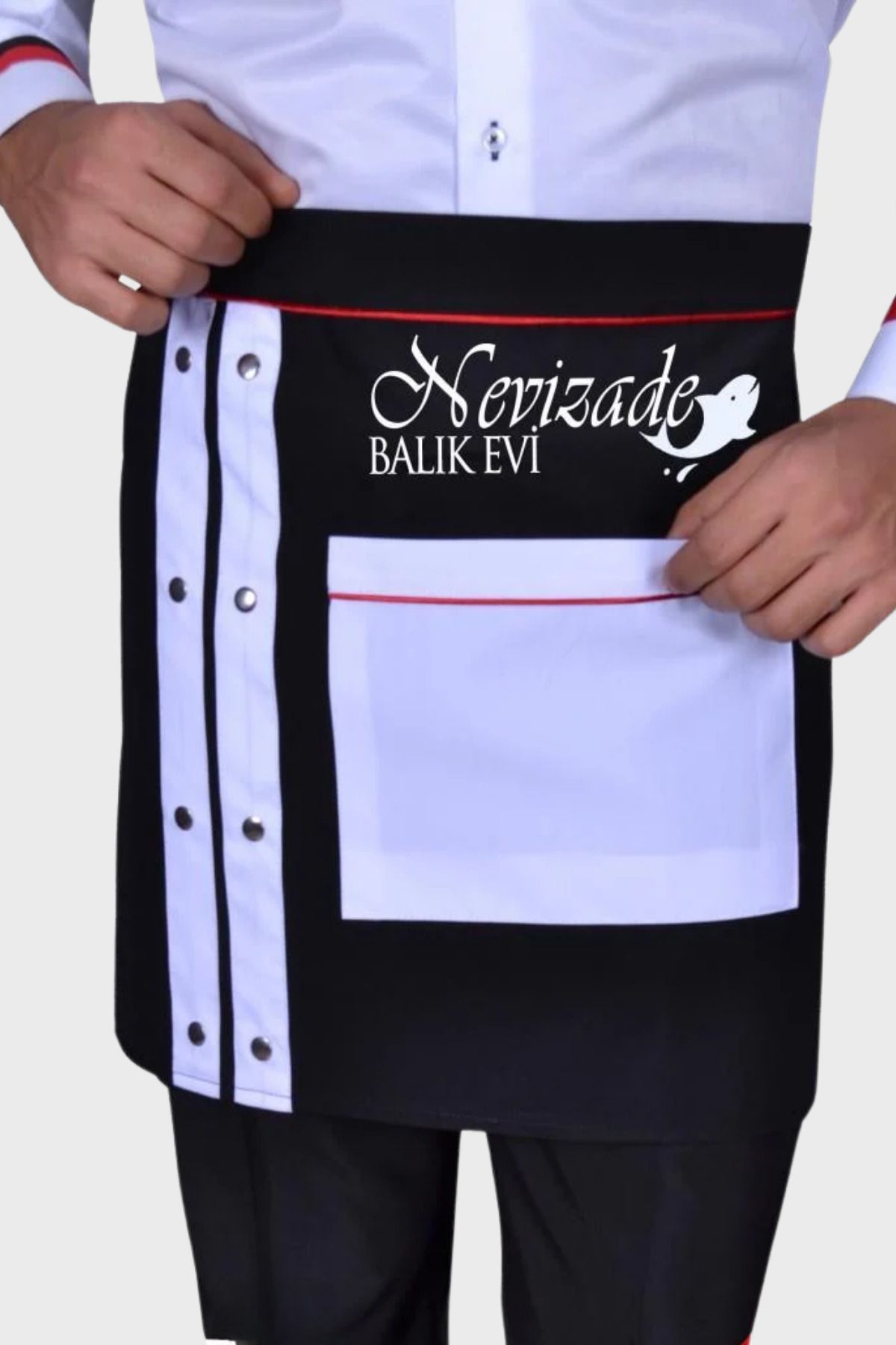 Üniformanya İsim Hediyeli Kişiye Özel Garson Önlüğü Unisex Bistro Barista Restaurant Cafe Komi Şef Aşçı Önlük