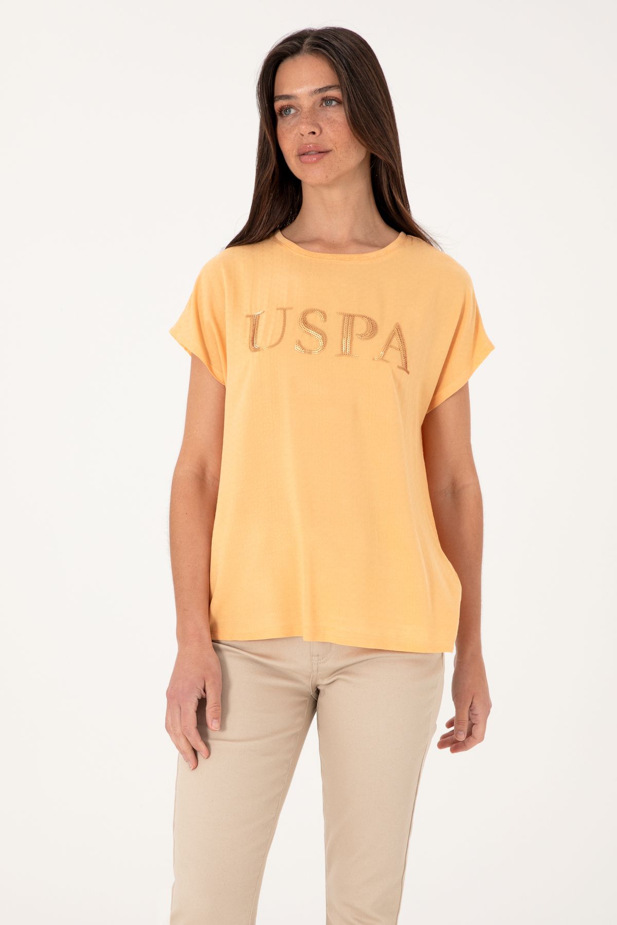 U.S. Polo Assn. Kadın Turuncu Tişört 50300777-VR202