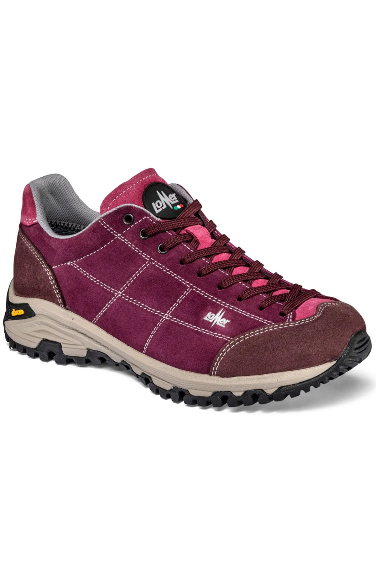 Lomer Italy Maipos Suede Vibram Süet Deri Kadın Ayakkabı Cardinal Wine