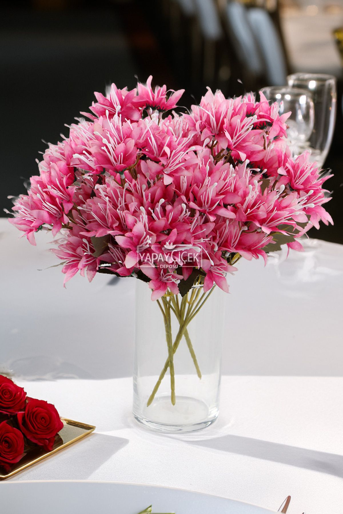 Yapay Çiçek Deposu Yapay Çiçek Lüx Çöl Lilyumu 30 cm Koyu Pembe