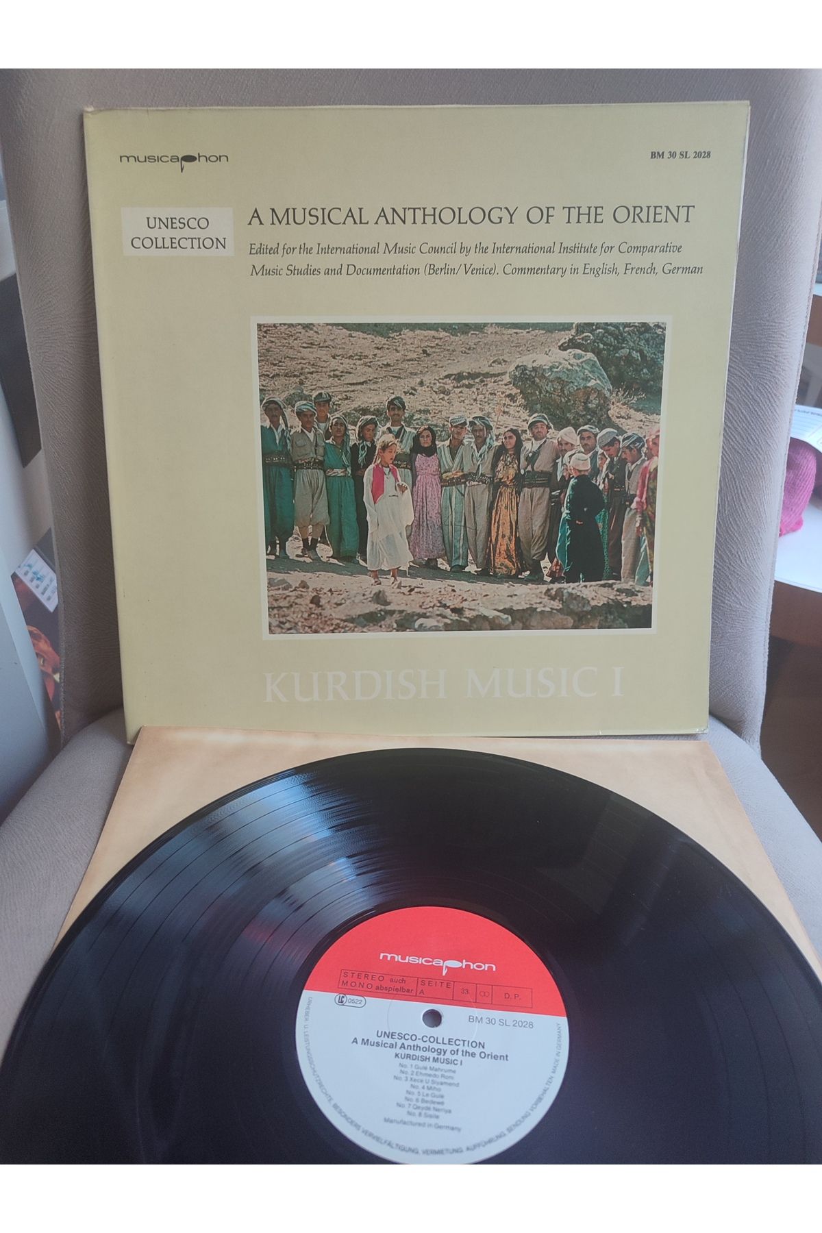 Plakperest KURDISH MUSIC I - Unesco Collection - Almanya Dönem Basım Nadir LP Plak 2.EL