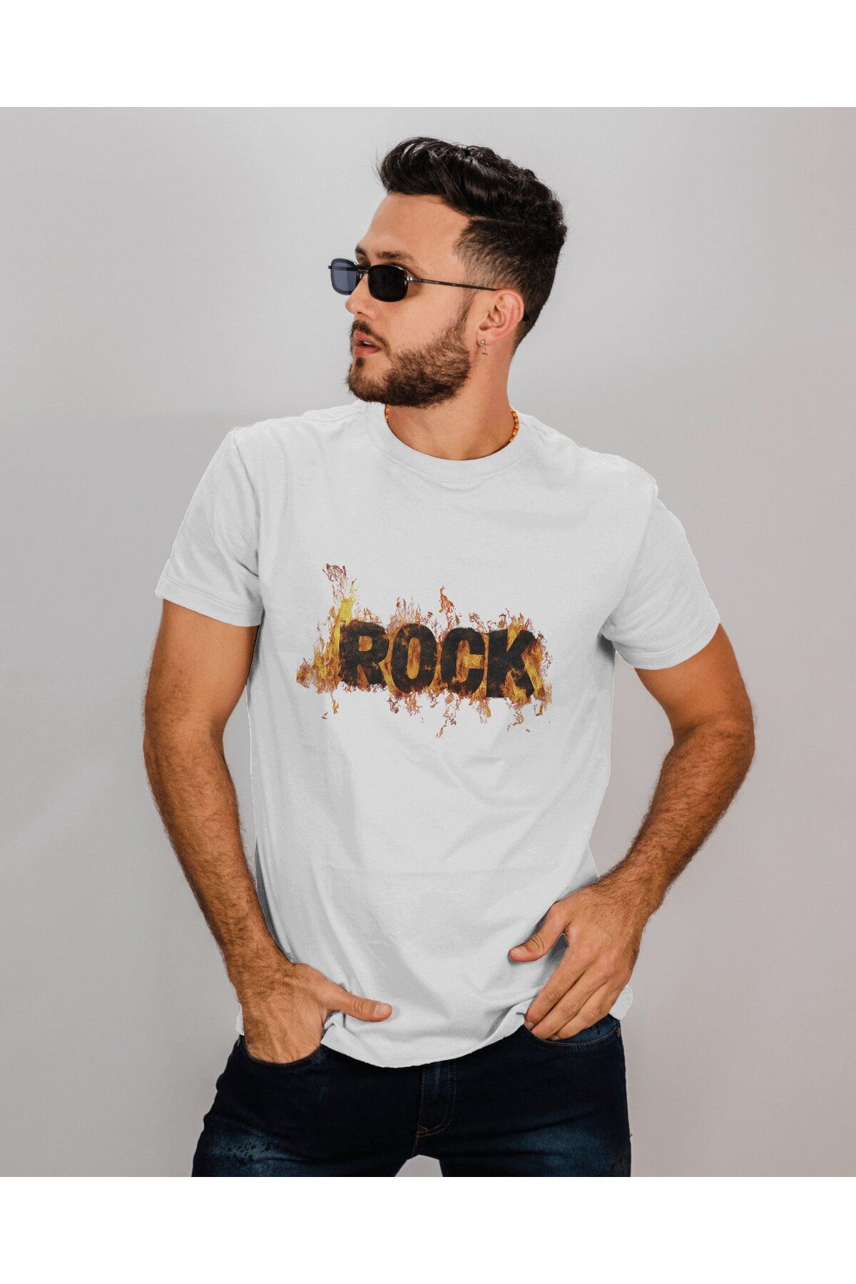BELLACHIA Alevli "ROCK" Baskılı Siyah Erkek Tişört – Asi ve Karizmatik Stil!