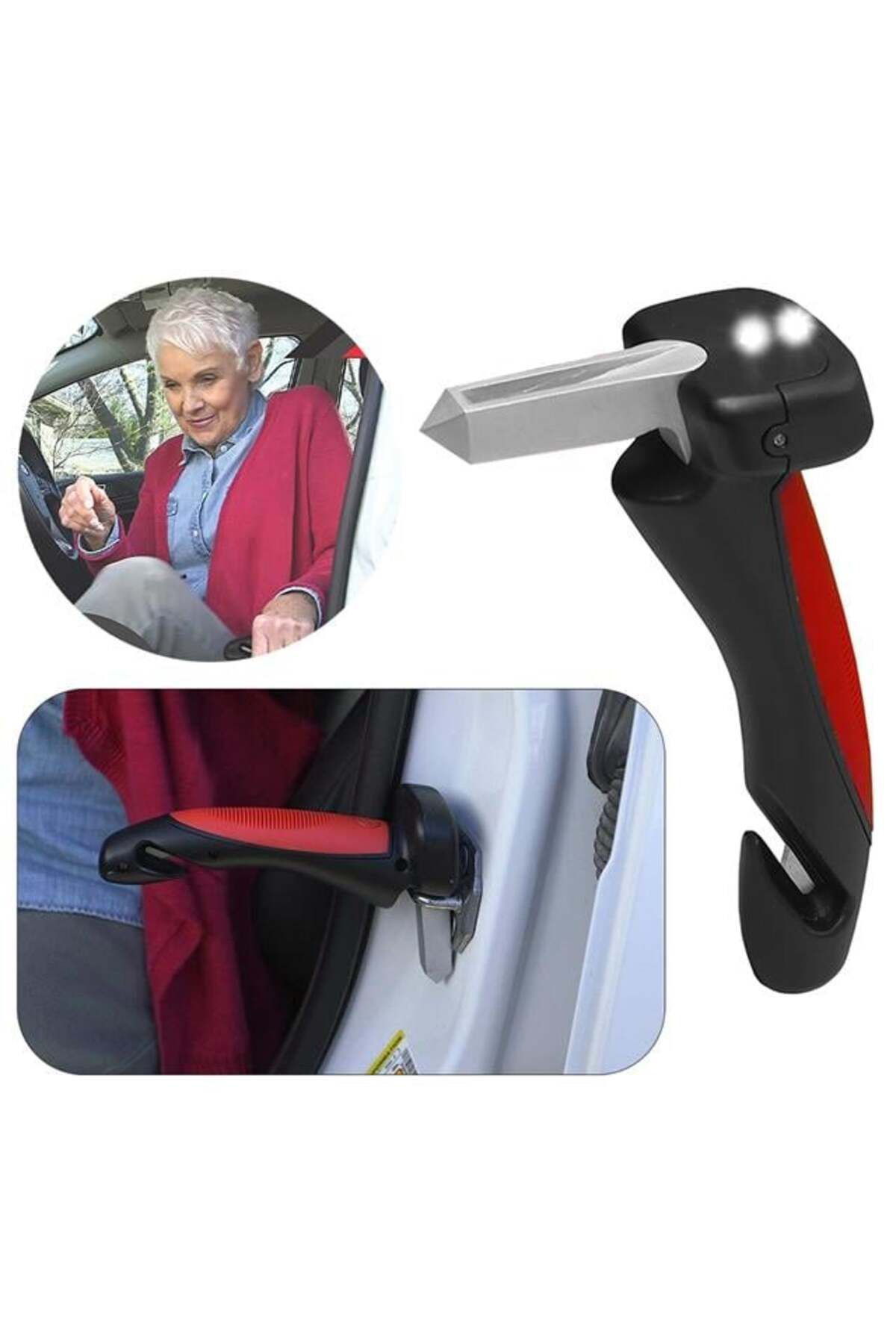 SUNUP Sn-26713 Araç Iniş Destek Kolu Cam Kırıcı Fener Emniyet Kemeri Kesici Çok Fonksiyonlu