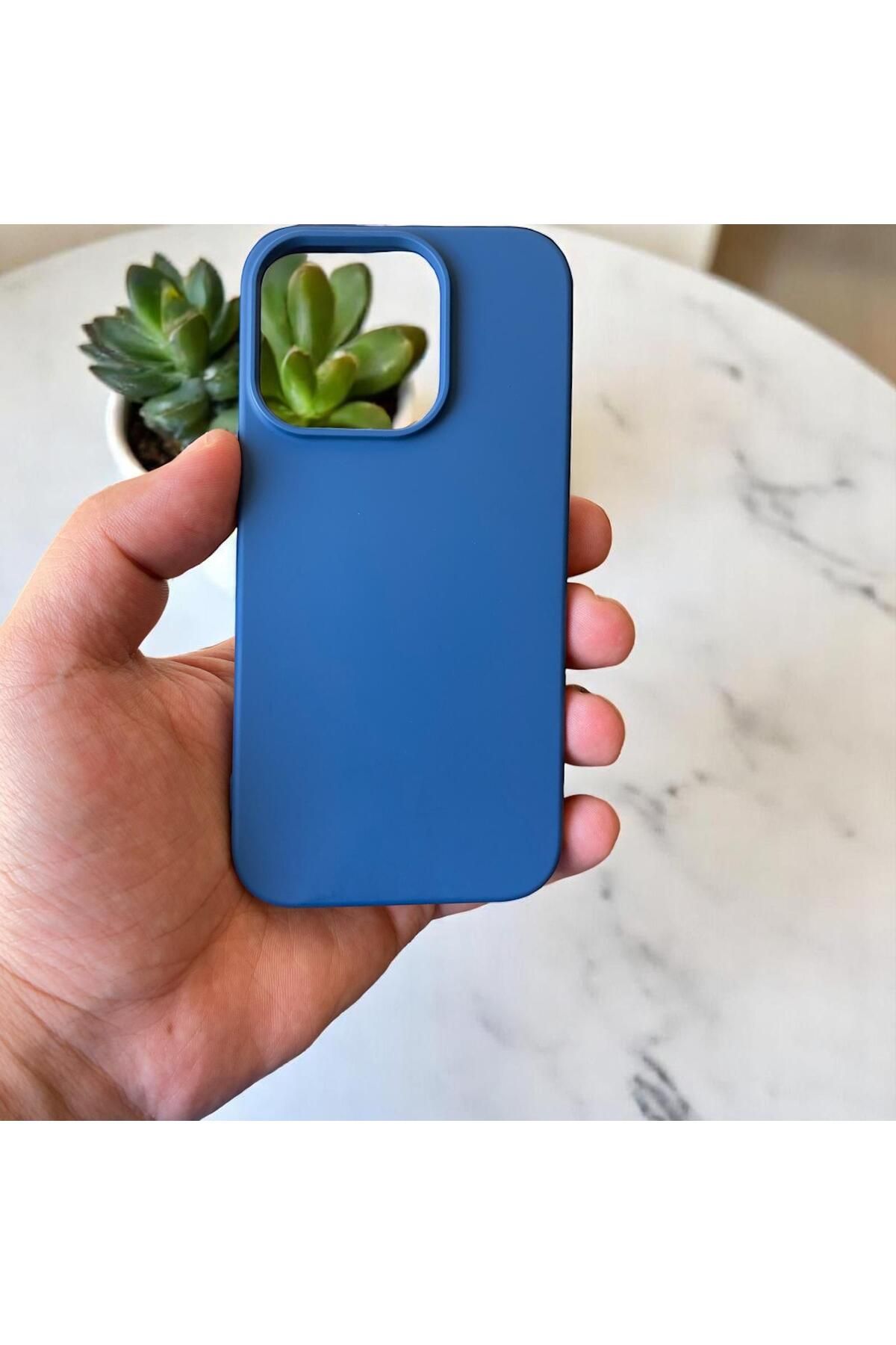 Digimanya Iphone 15 Pro Uyumlu Kılıf Lansman Silikon ve Esnek Mavi