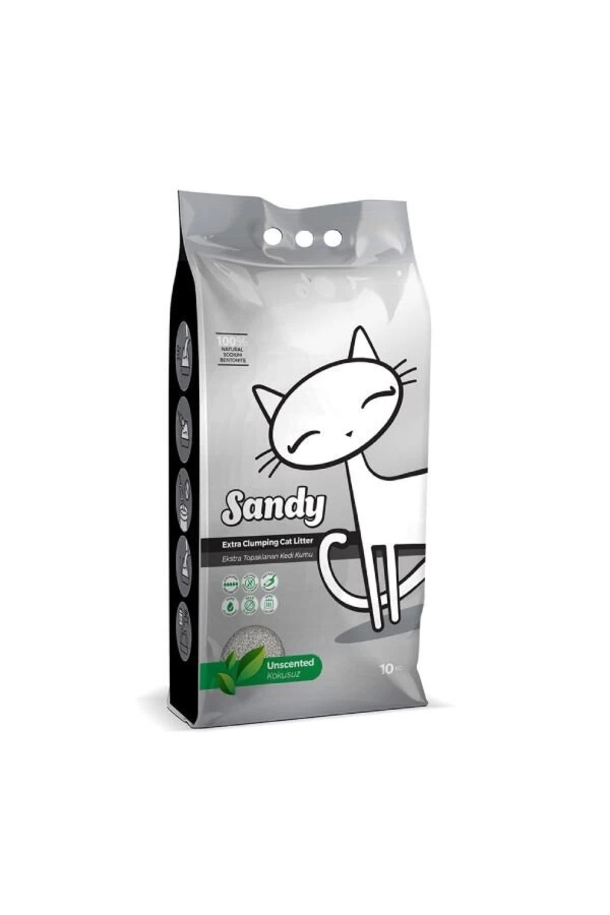 ShopNova Sandy Parfümsüz Ekstra Topaklanan Sodyum Bentonit Kedi Kumu 10 Kg