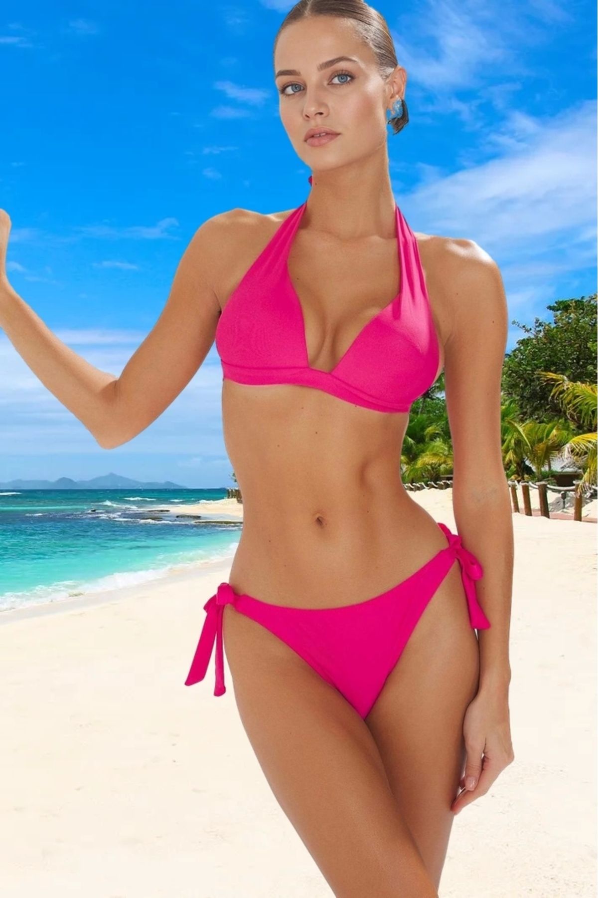 PayBuy Üçgen Bağlamalı Bikini Takımı Plaj Ve Havuz İçin Premium Kalite Şık Detaylı Özel Tasarım