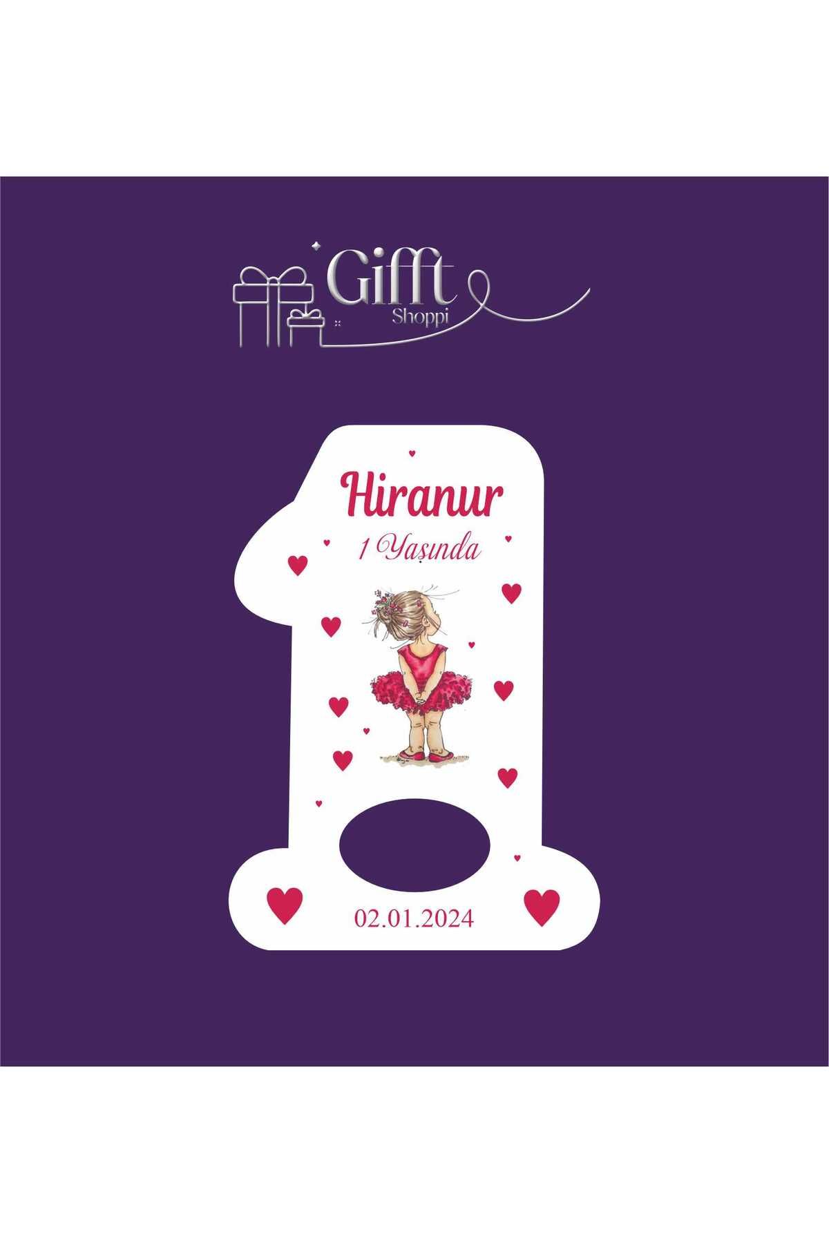 giftshoppi 10 Adet Açacak Magnet Hediyelik Bebek Kalpli Kız 1 Yaş Doğum Günü Yenidoğan Magnet