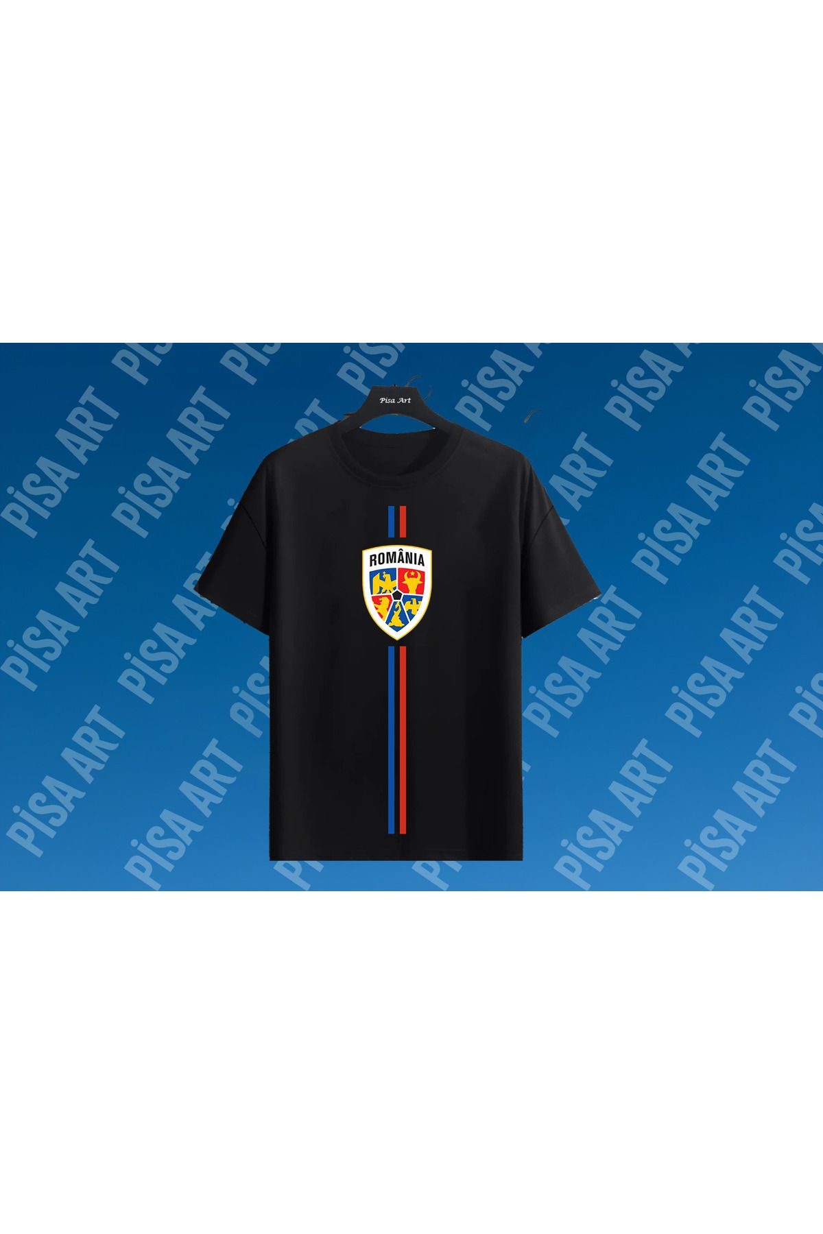 Pisa Art Romanya Milli Futbol Takımı Özel Tasarım Unısex Taraftar T-Shirt