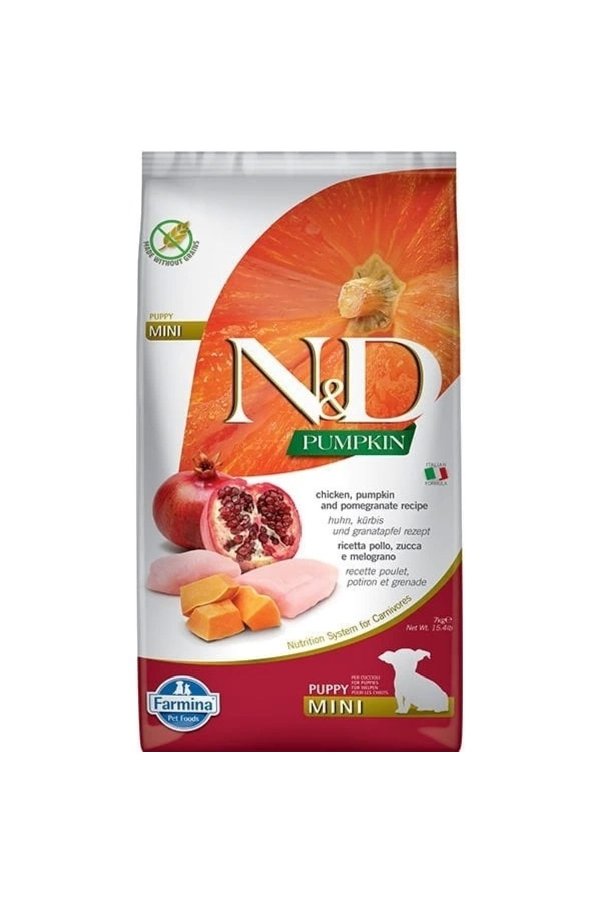 ShopNova N&D Pumpkin Tavuk ve Narlı Mini Yavru Köpek Maması 7 Kg