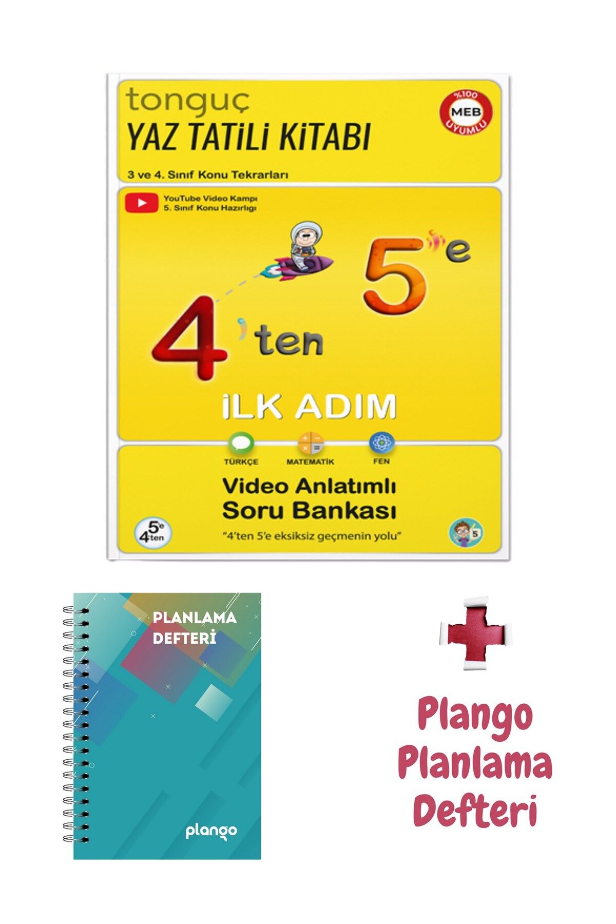 Tonguç Yayınları 4'ten 5'e Hazırlık Kitabı - Turkuaz Kareler Planlama Defteri - Tonguç Yayınları