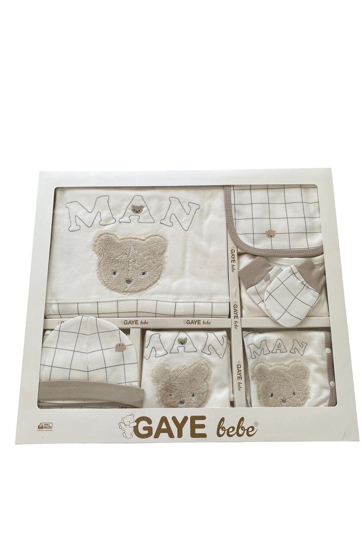 Gaye Bebe Yeni Doğan Bebek 10'lu Hastane Çıkışı&Zıbın Seti | %100 Pamuk | Erkek Bebek