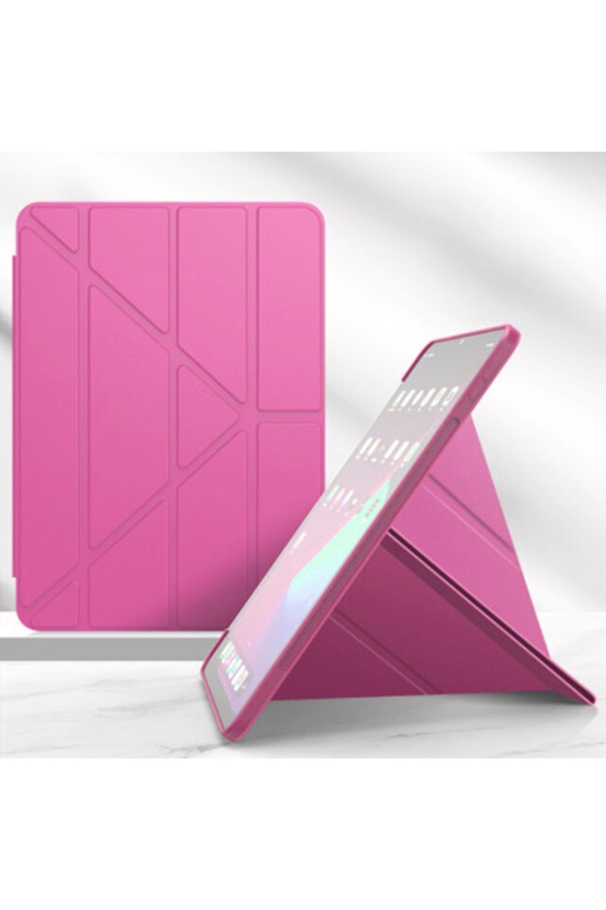 Smart Tech Apple iPad Pro 10,5 / iPad Air 3 Smart Cover Üçgen Stand Arkası Şeffaf Tablet Kılıfı