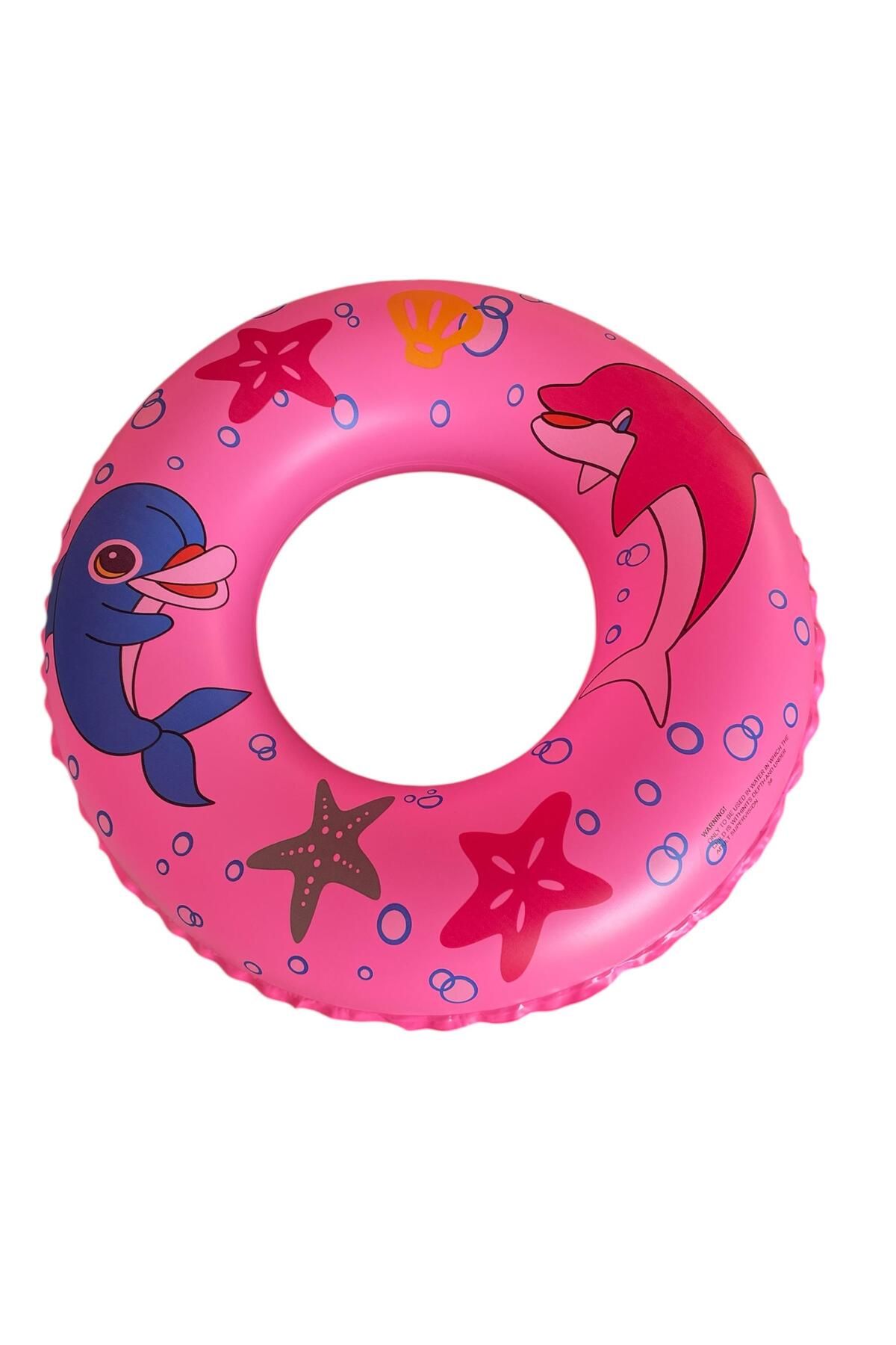 GÜZELYÜZ AVM Pembe Desenli Model Can Simidi 50cm | Şişme Deniz ve Havuz Can Simidi Yüzme Simidi