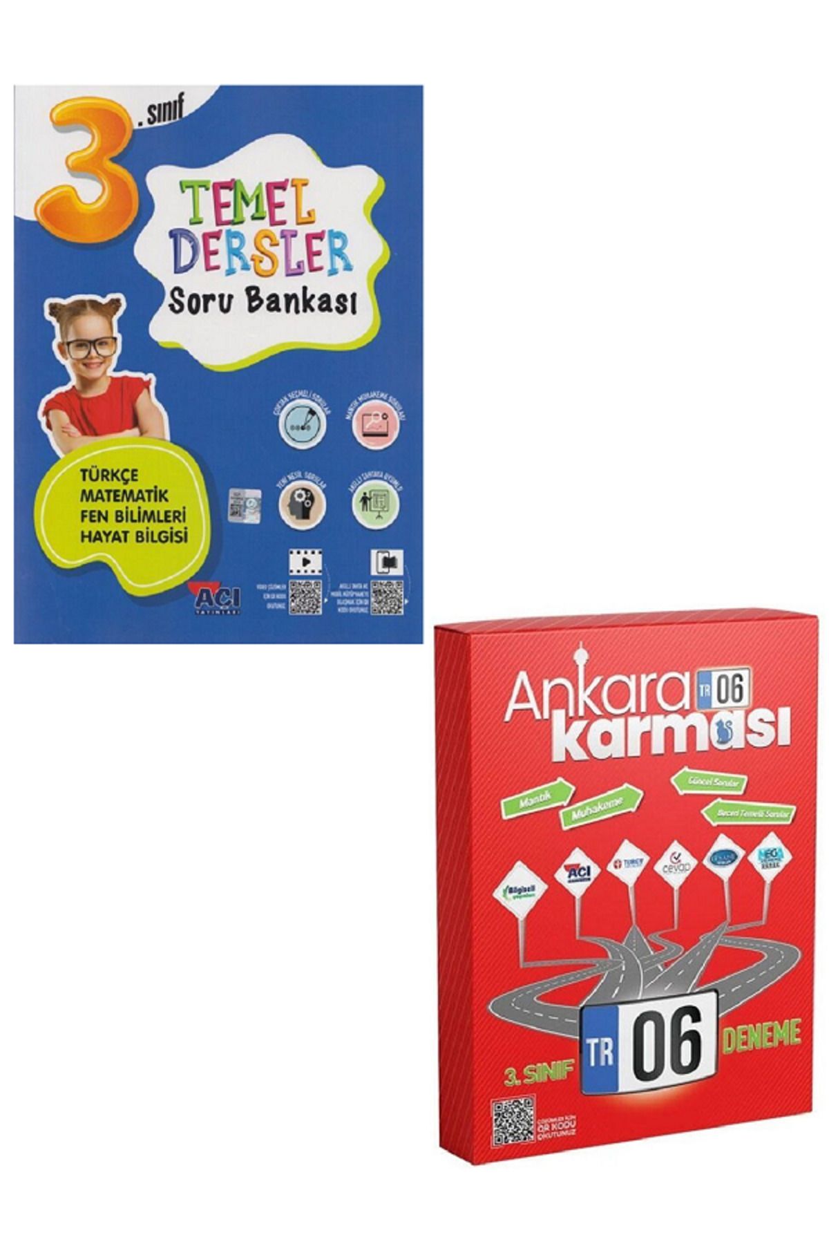 Efsane Yayınları 3.Sınıf Açı Temel Dersler Soru Bankası + 3.Sınıf Ankara Karması 6'Lı Genel Deneme / 2 KİTAP
