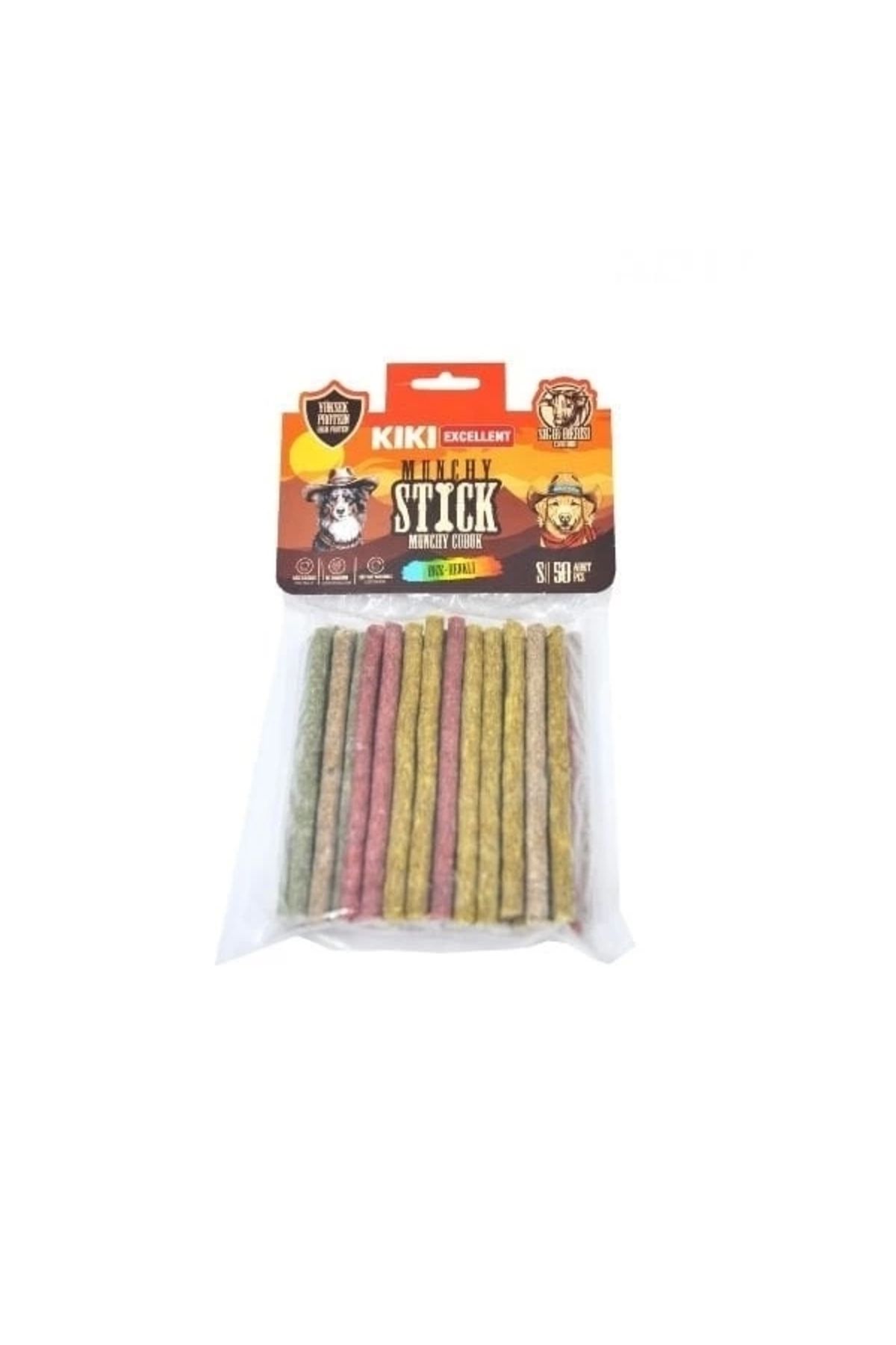 ShopNova Kiki Excellent İnce Munchy Sığır Derisinden Çubuk Kemik Köpek Ödülü 25 Adet Renkli
