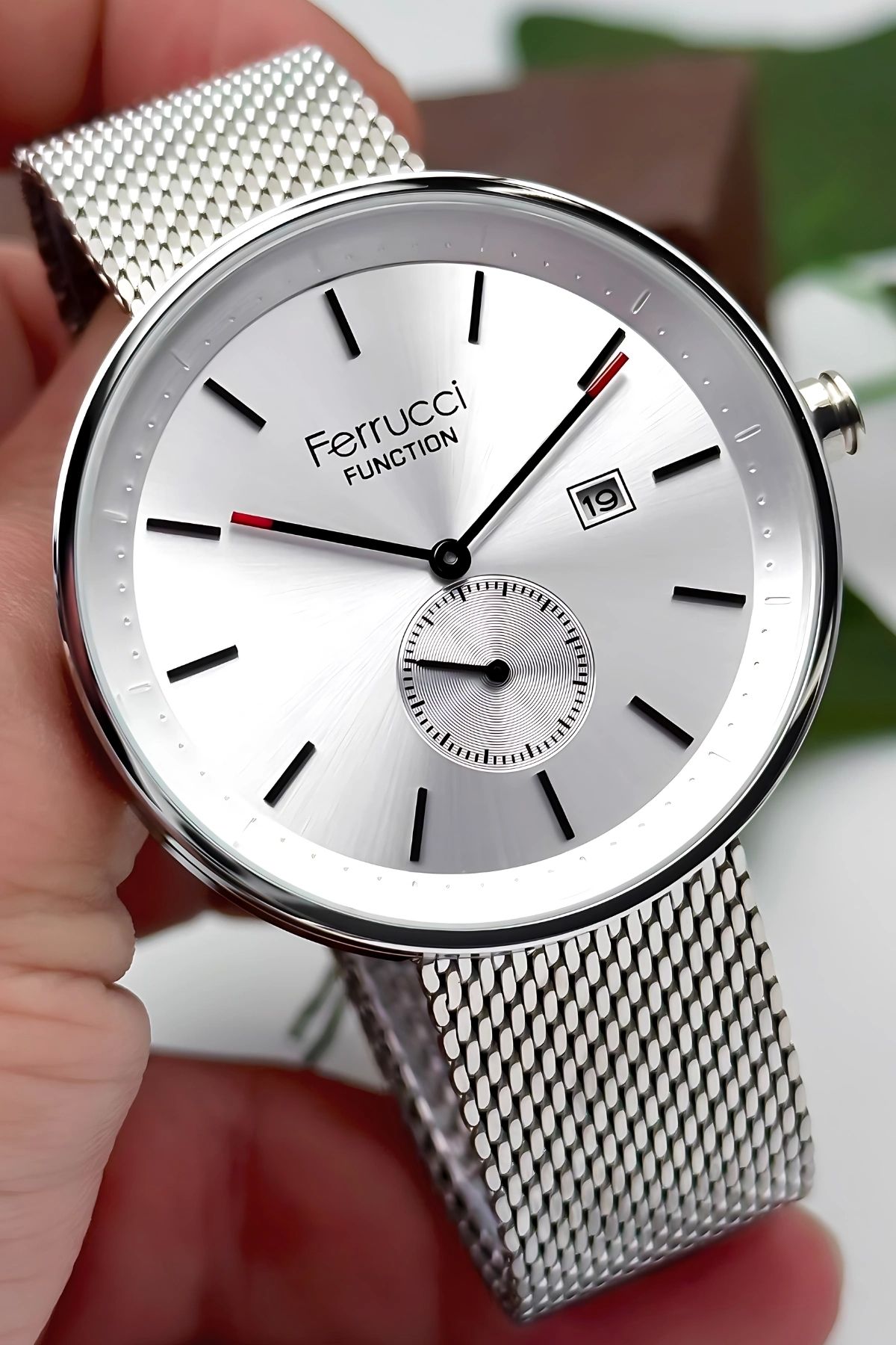 Ferrucci 3ATM Suya Dayanıklı Erkek Kol Saati, Çelik Kordon & Özel Tasarım, Gümüş sdfer161