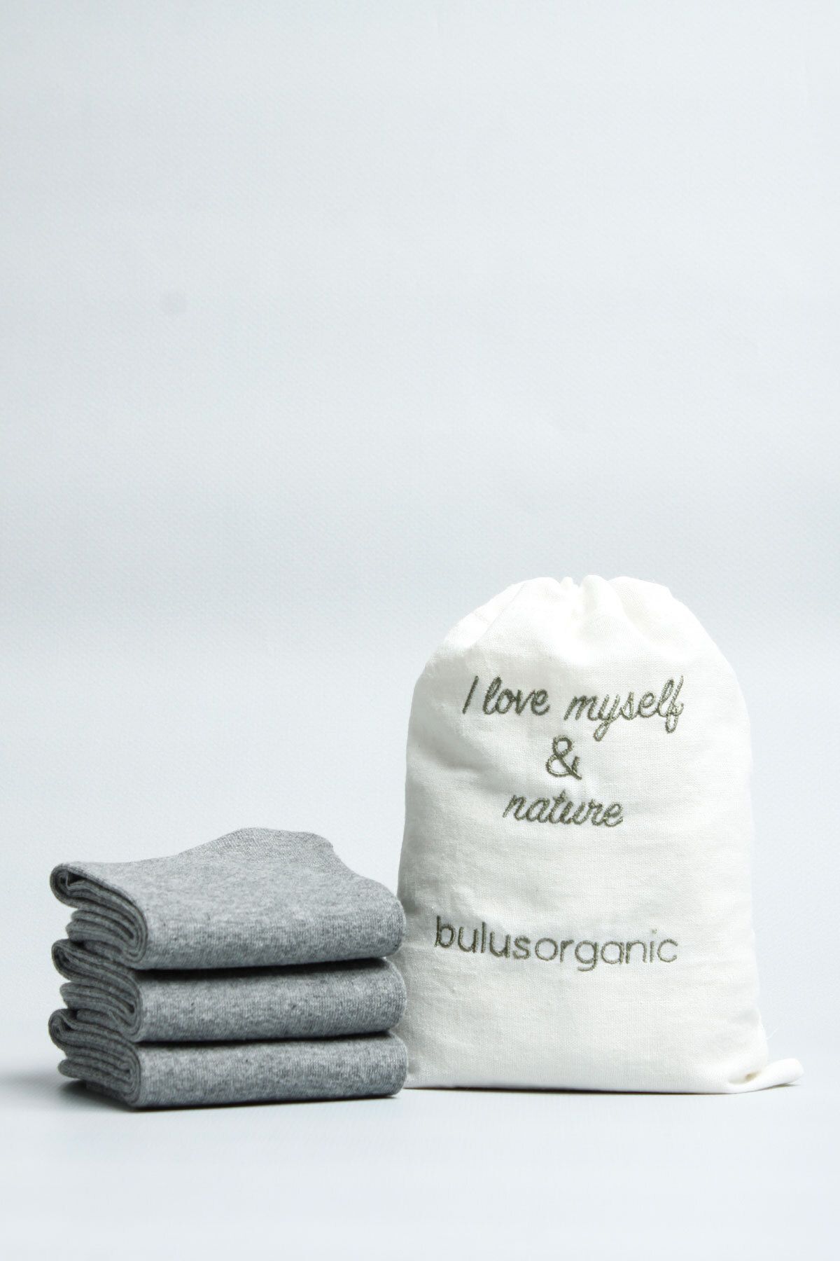Buluş Organic 3'lü Melanj Gri Çocuk Okul Çorabı