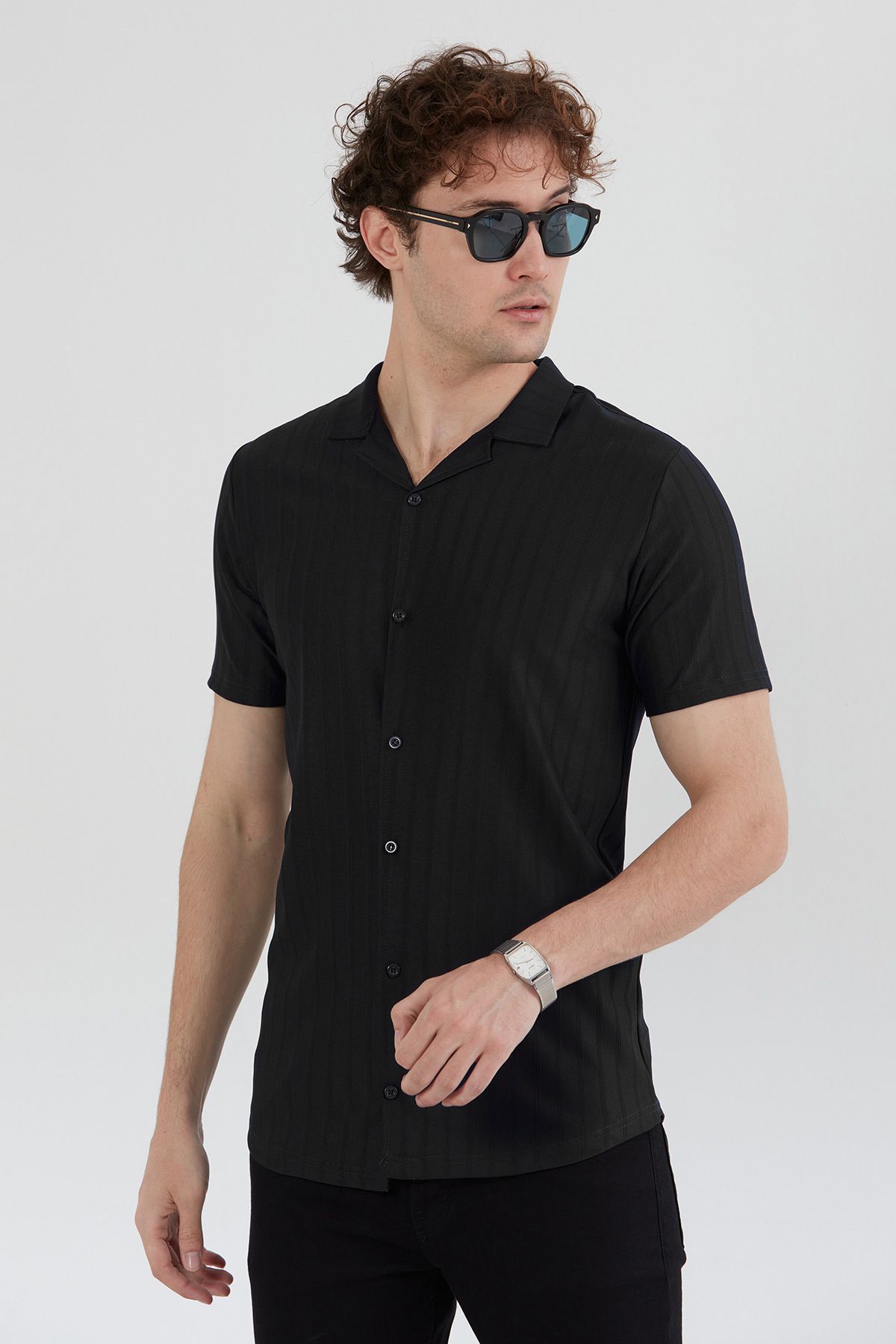 Fulla Moda Basic Şeritli Gömlek