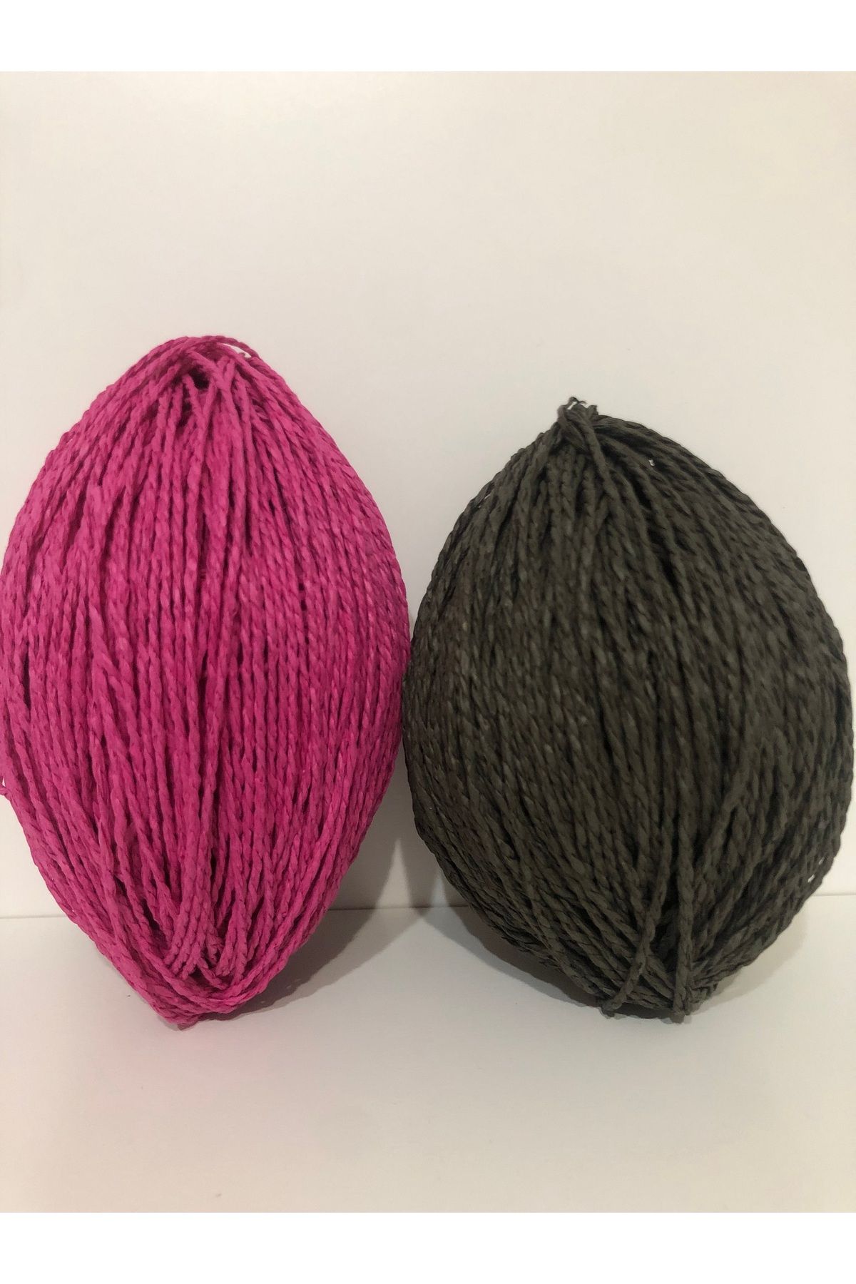 Selen-Paper String Fuchsia 100Gr+ Anthracite 75Gr Hand Knitting String 1