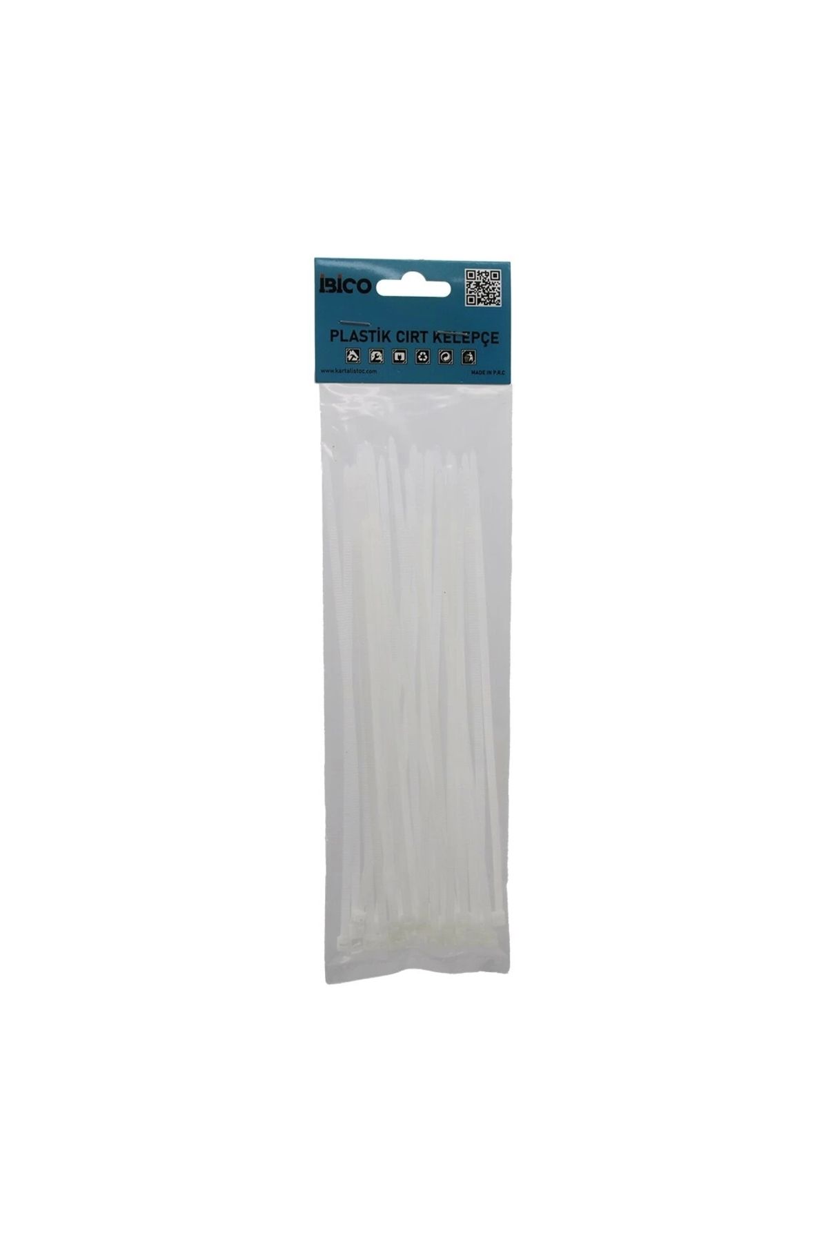 İnnMerry 25PCS BEYAZ 3.6X200MM PLASTİK CIRT KELEPÇE (5047)