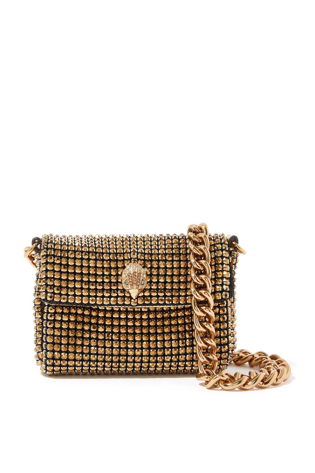 Kurt Geiger Party Mini Crossbody Çanta 13x10x3 cm Kristal Fileli Zincir Askılı