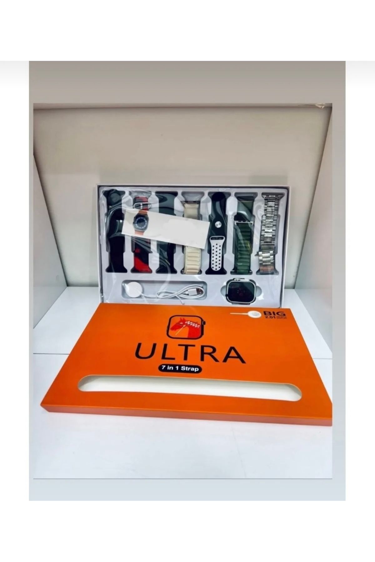abnturk Akıllı Saat 7 Kordonlu -49 Mm HD Ekran İOS Ve Android Uyumlu Ultra Plus
