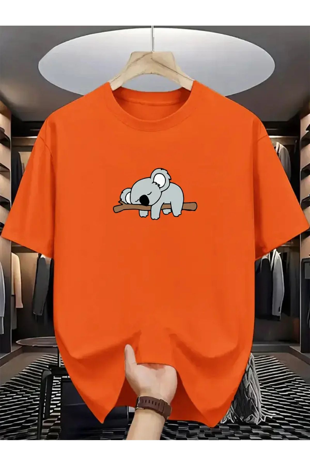GALASHOP Trendy Uyuyan Koala Grafik T-Shirt