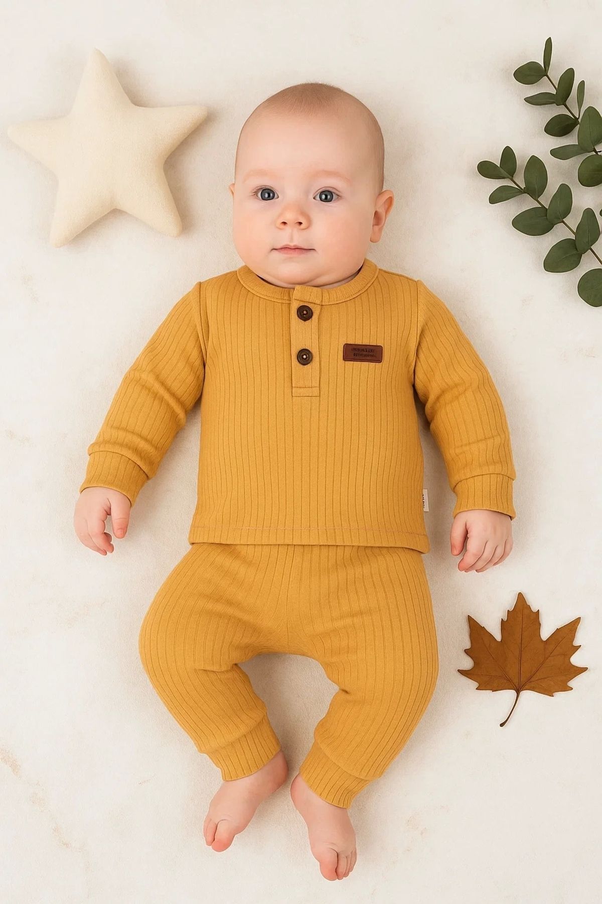 Beruflic Çizgili Kumaş % 100 Pamuk 2'li Unisex Takım