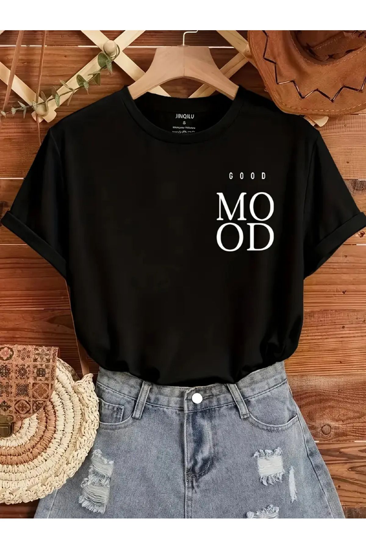 GALASHOP Kadın /İyi Mood/ Grafik Tişört