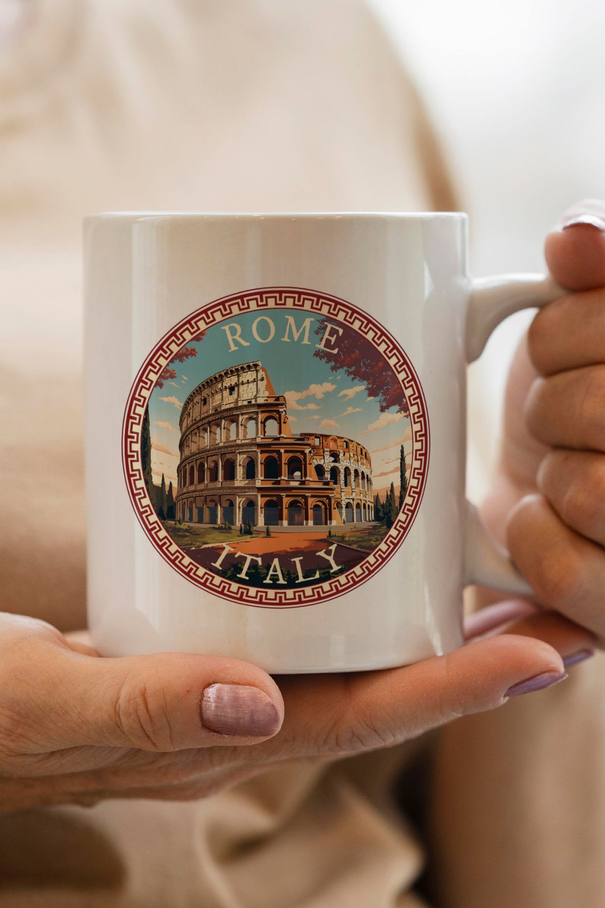 South Steel İtalya Roma Baskılı Kupa Bardak