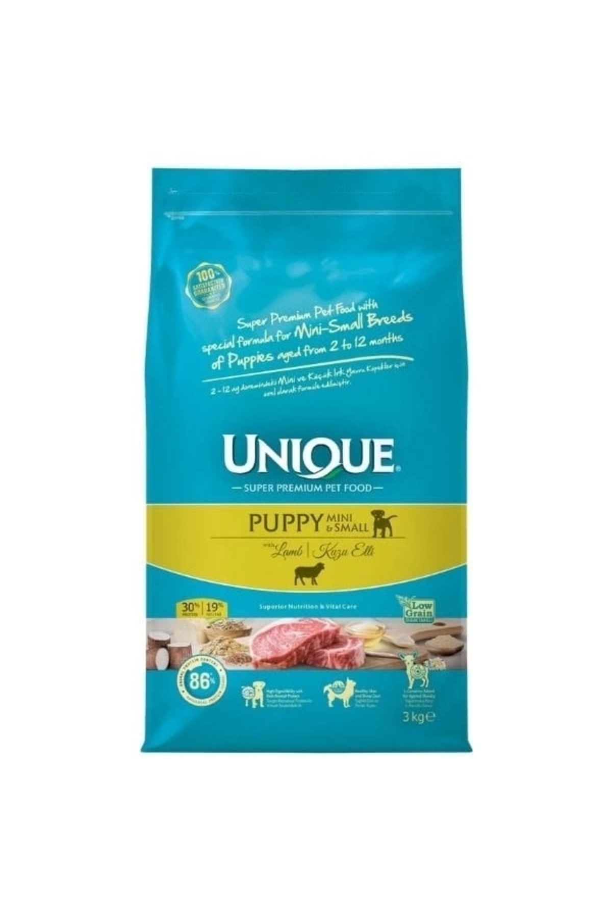 ShopNova Unique Kuzu Etli Küçük Irk Düşük Tahıllı Yavru Köpek Maması 3 Kg