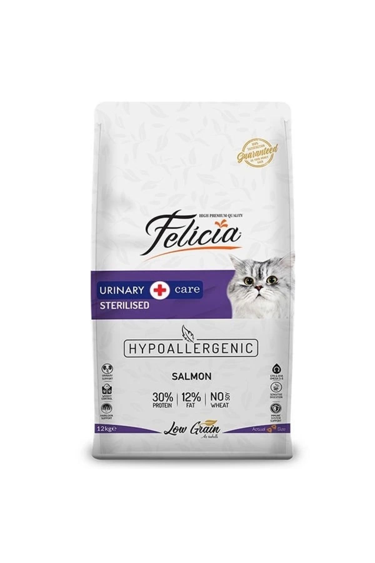 ShopNova Felicia Düşük Tahıllı Hipoalerjenik Somonlu Kısırlaştırılmış Kedi Maması 12 Kg