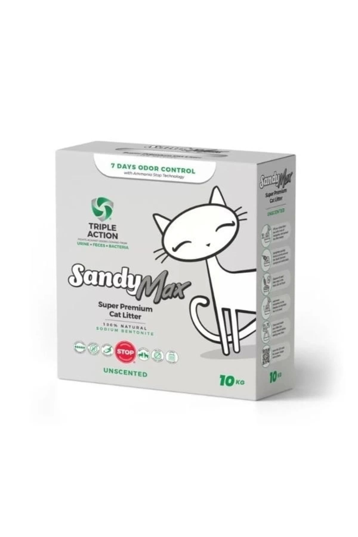 ShopNova Sandy Max Triple Action Tozsuz Topaklanan Bentonit Doğal Kedi Kumu 10 Kg