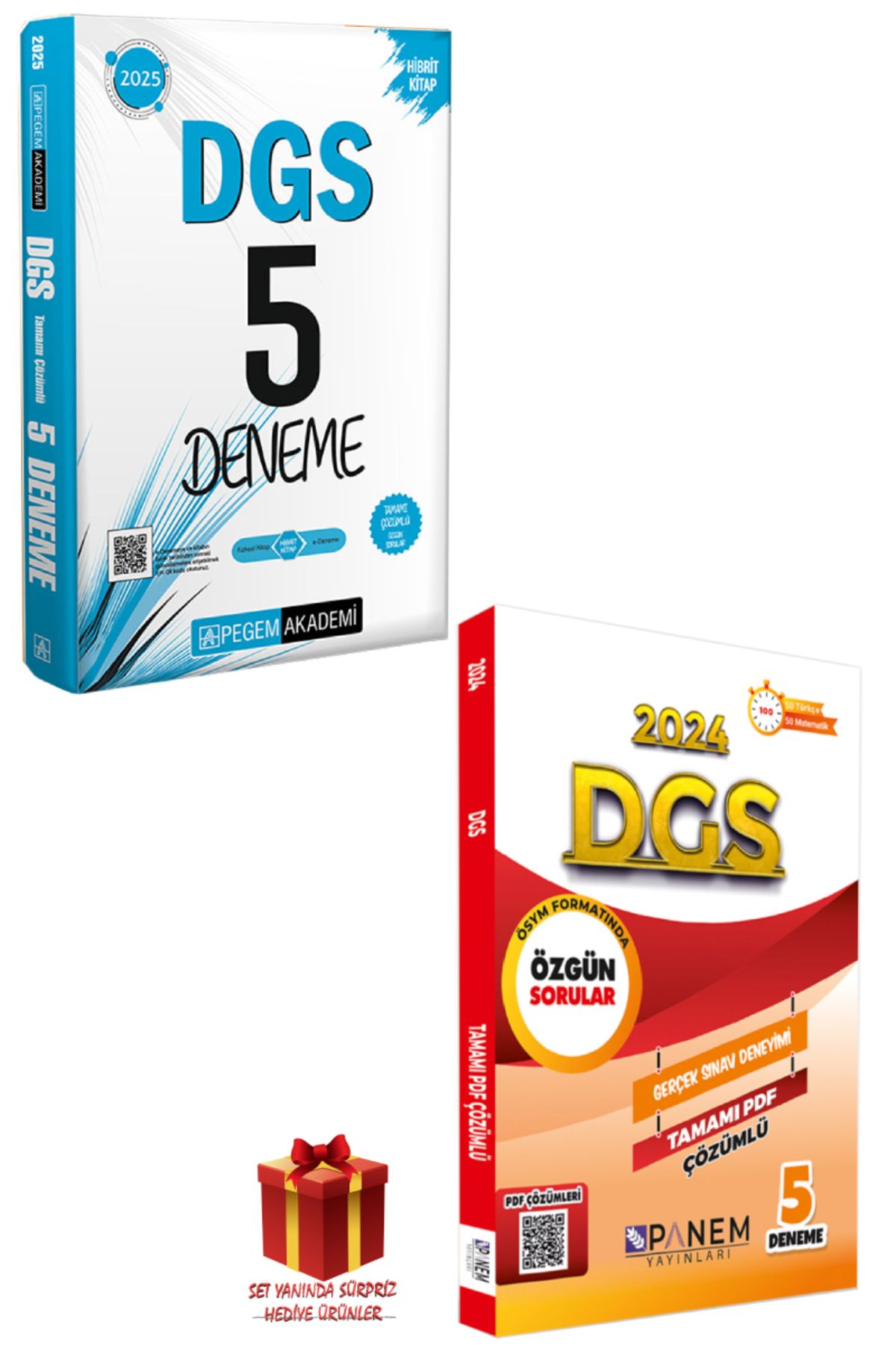 Pegem Akademi Yayıncılık 2025 Pegem DGS Deneme+Panem DGS 5 Deneme+Hediye