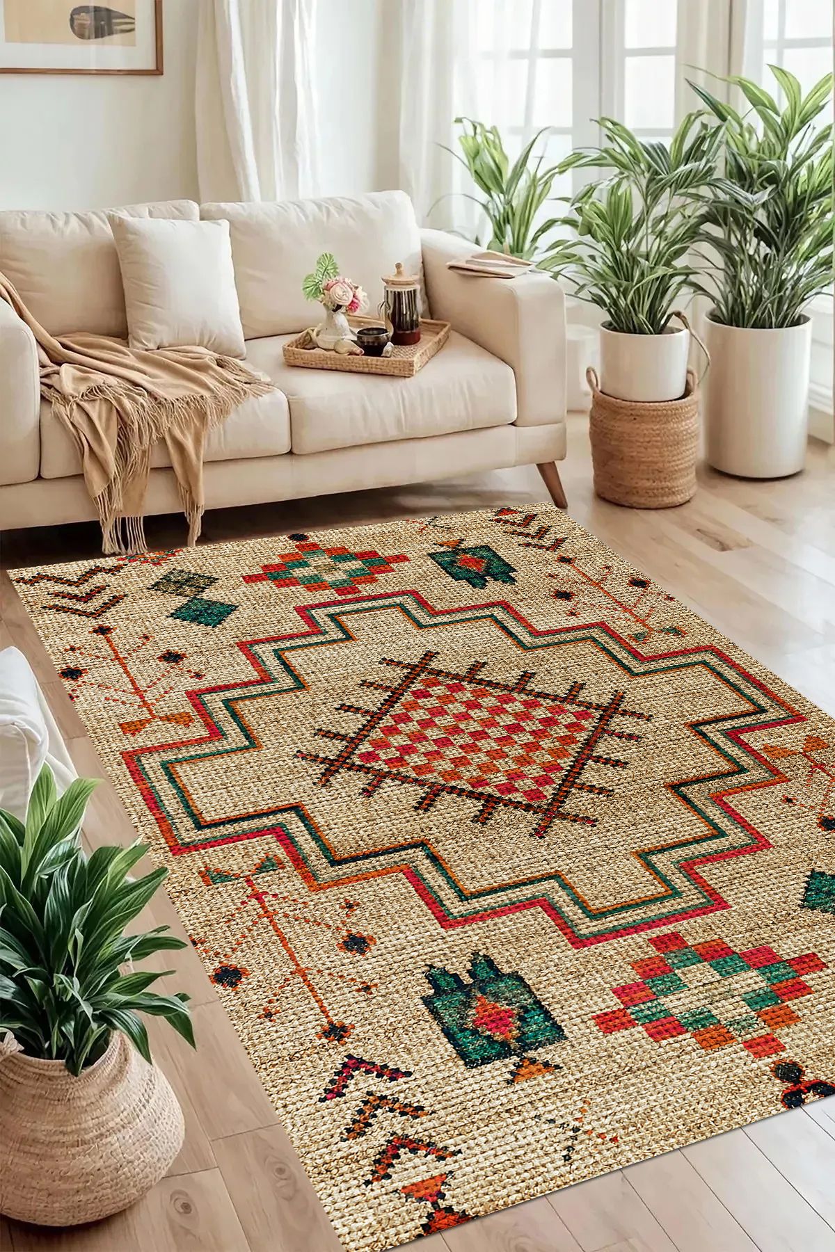 LTS HOME Dijital BASKILI Renkli Kaymaz Taban Yıkanabilir Modern Mutfak Halısı Salon Halısı Yolluk