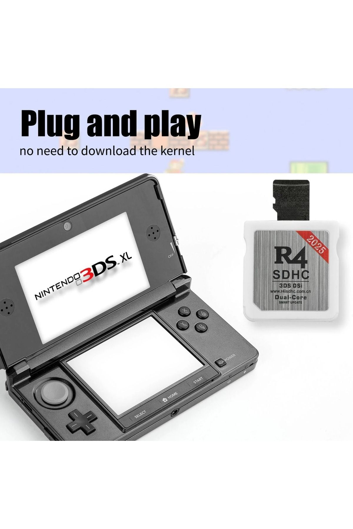 Generic-R4 SDHC Dual-Core Smart Update Adapter Card With Games Plus 8GB TF SD Card For 2DS.3DS,DSi 3