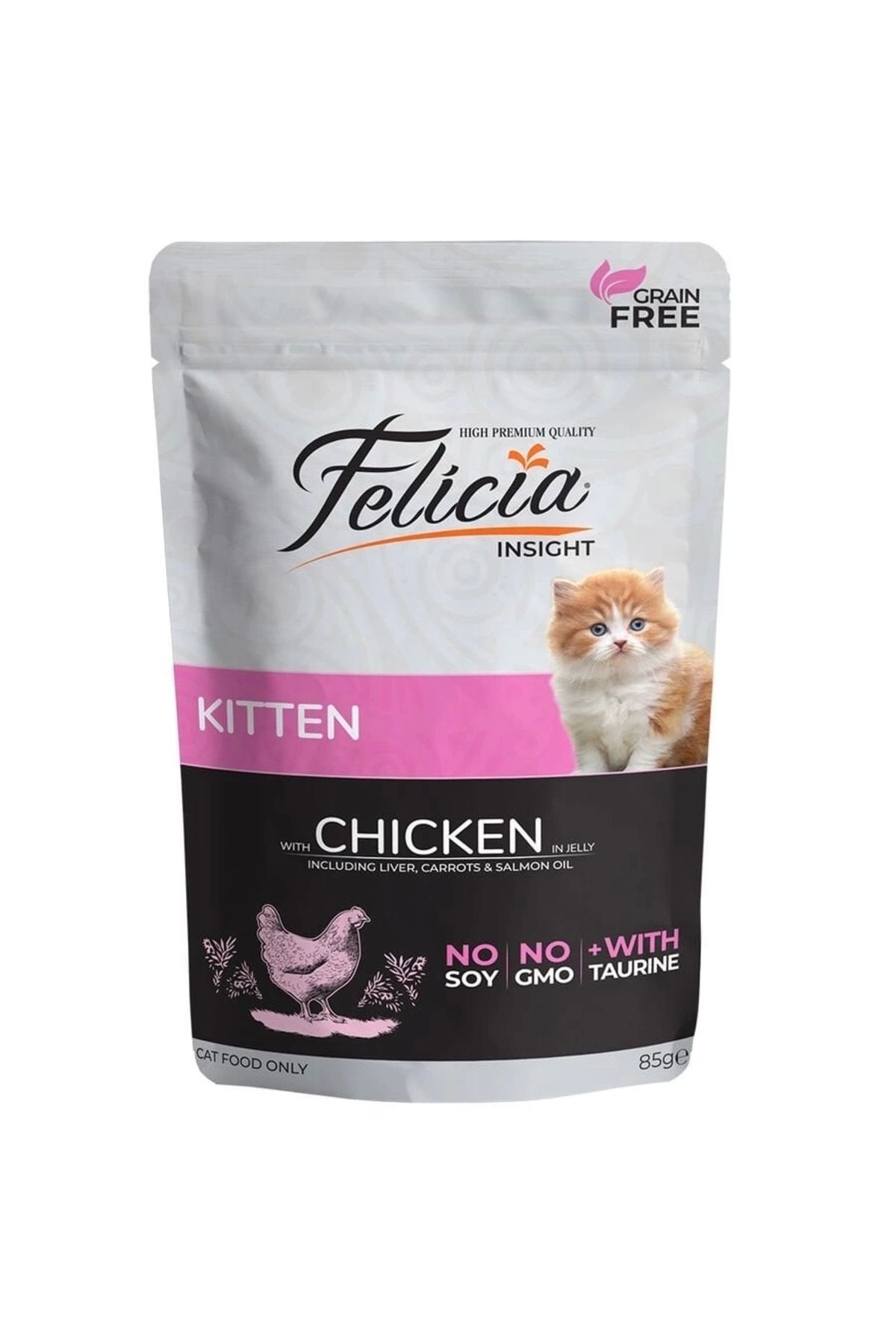 ShopNova Felicia Tahılsız Tavuklu Pouch Yavru Konserve Kedi Maması 85 Gr