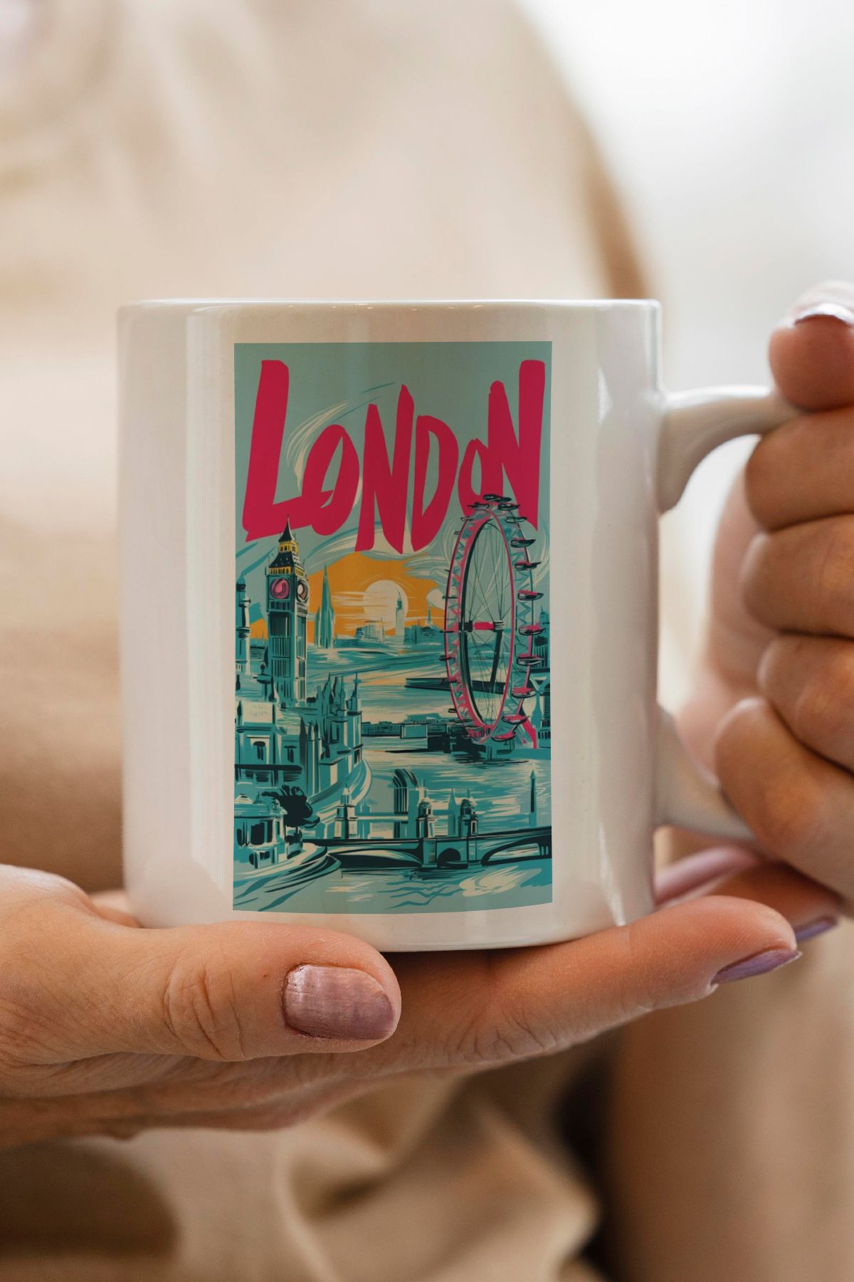 South Steel Londra Baskılı Kupa Bardak