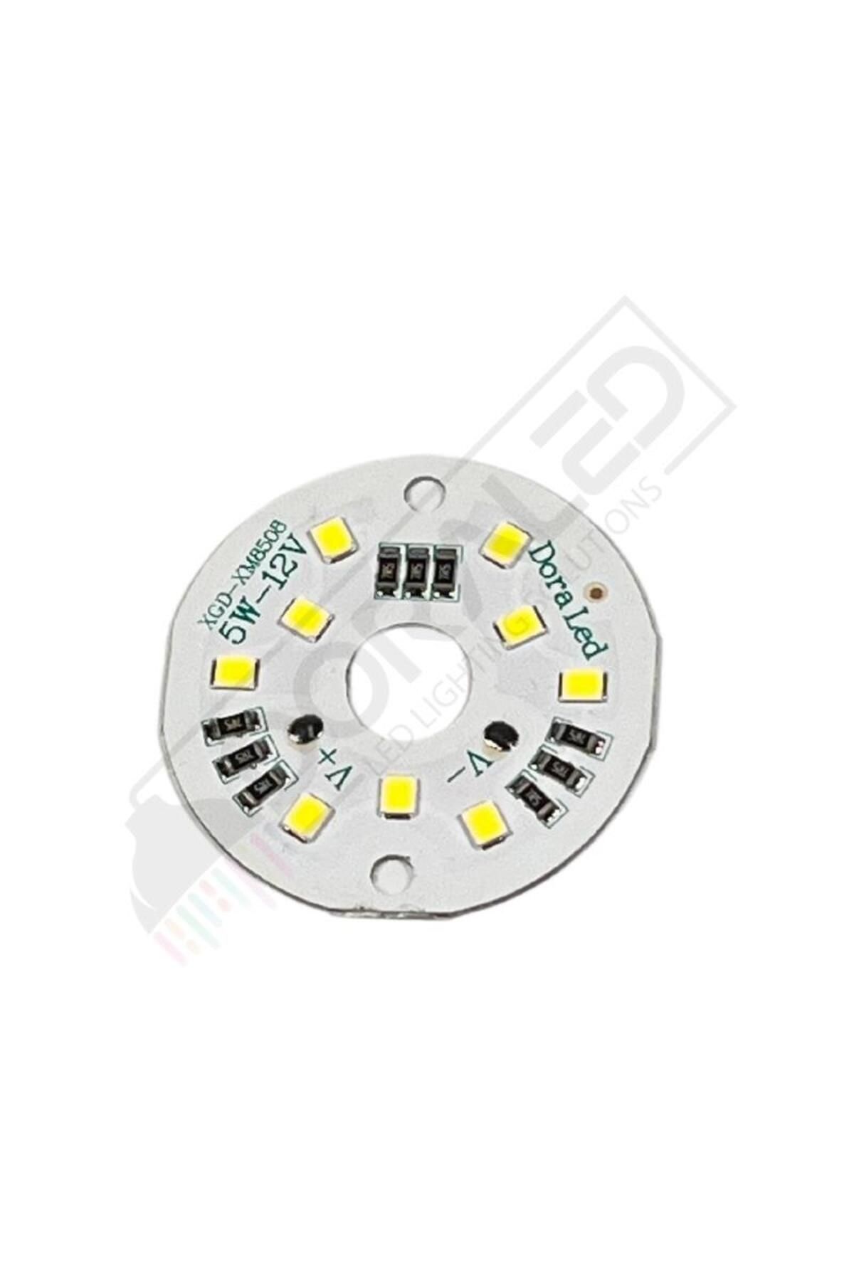 DORA LED 12Volt 5Watt Smd 5630 Ledli Led Modül 10mm Delik Çaplı Beyaz 12V 5W Avize Ledi 40mm(3 Adet)