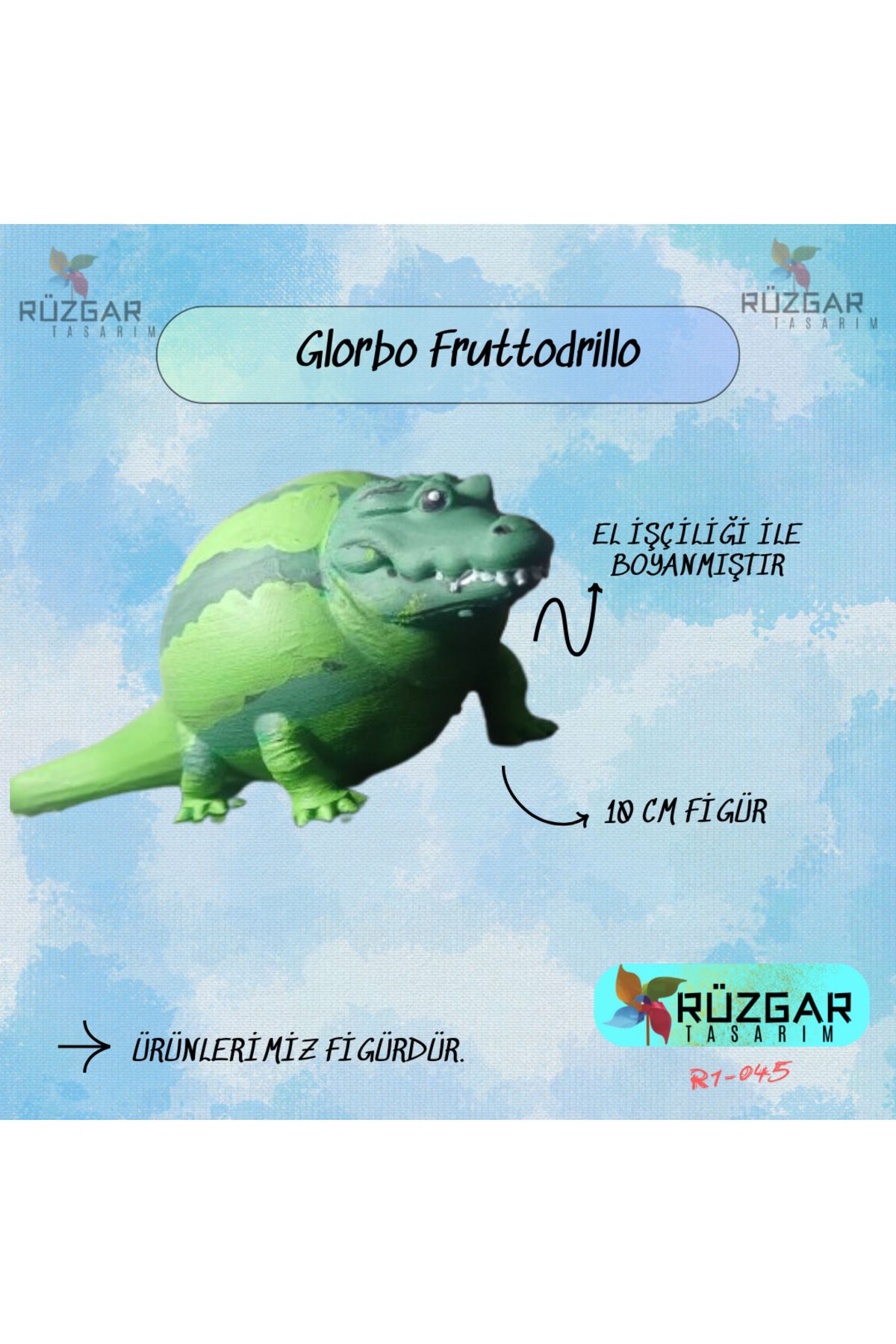Rüzgar Tasarım Glorbo Fruttodrillo Tung Tung Sahur Karakteri 10 Cm Figür