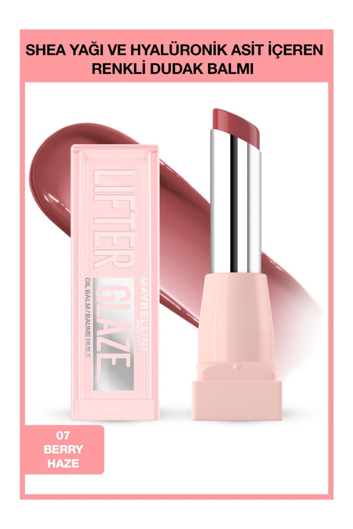 Maybelline New York Lifter Glaze Shea Yağı ve Hyalüronik Asit Renkli Dudak Balmı -07 Berry Haze